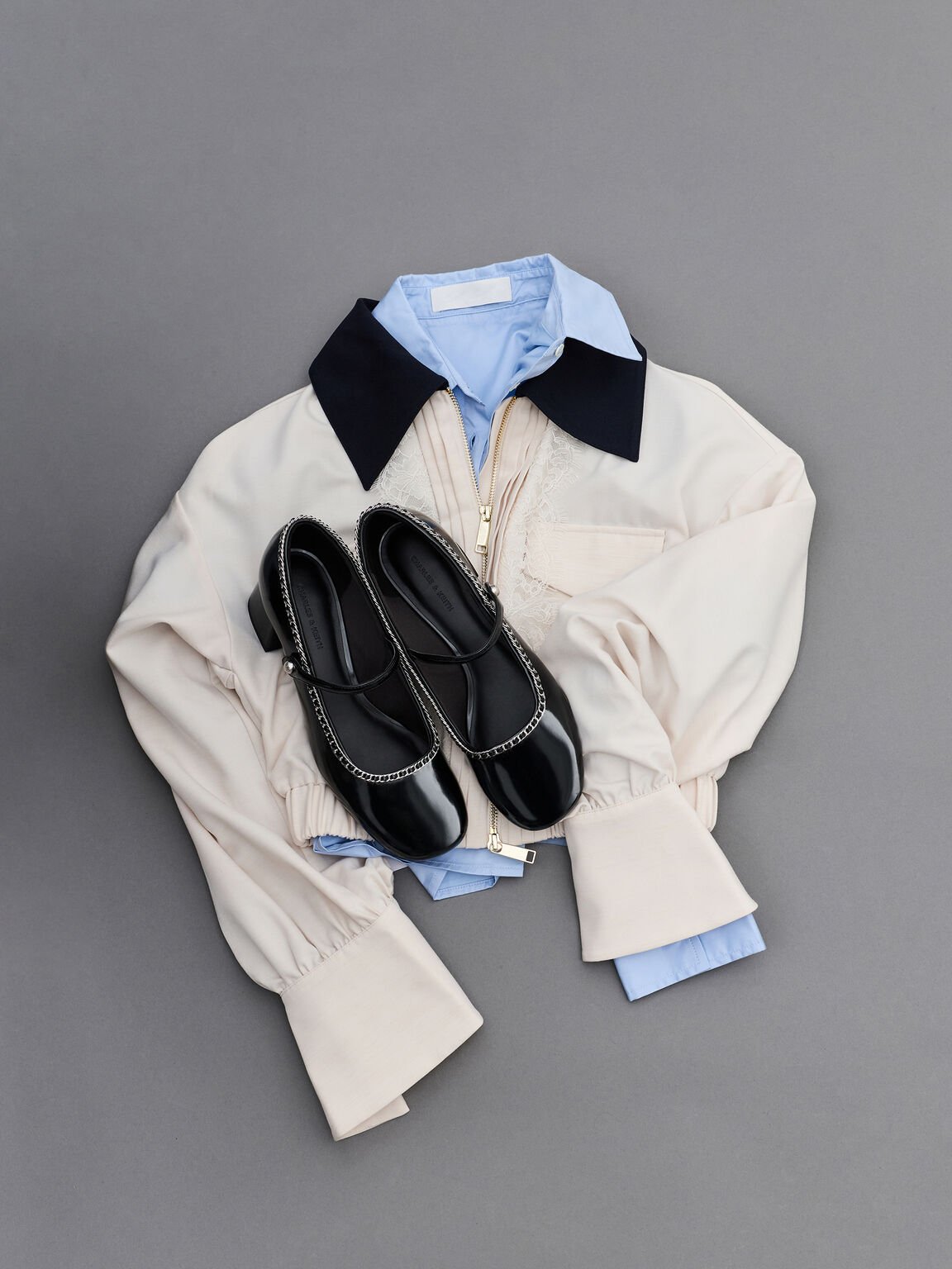 ブレイドチェーン メリージェーンパンプス, ブラックボックス, hi-res