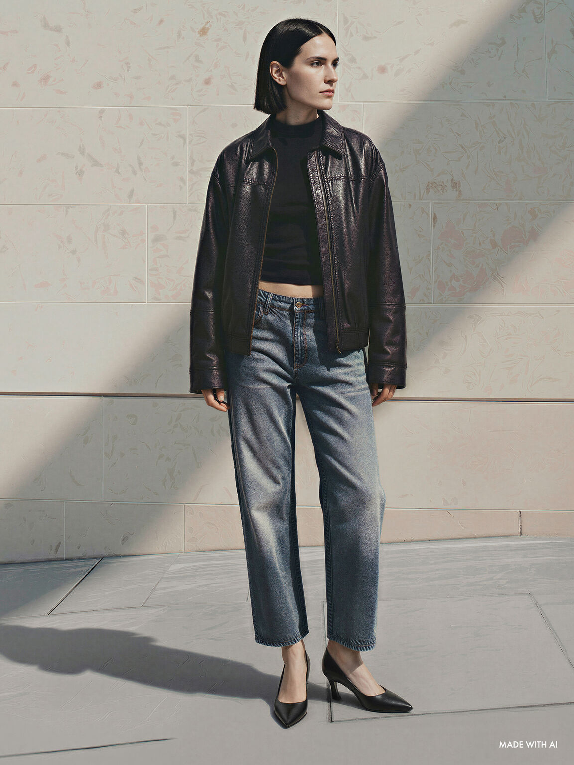 Kerra ケラ ポインテットミッドヒール, ブラック, hi-res