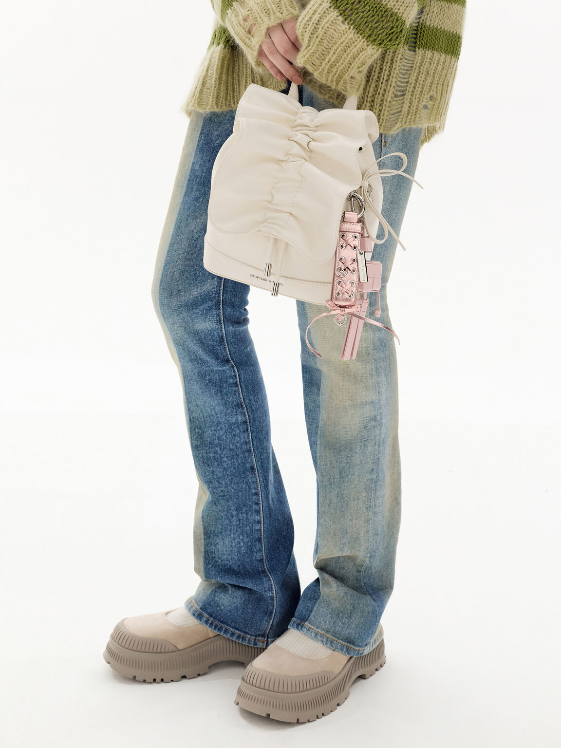 グロメット レースアップバッグチャーム, オーラピンク, hi-res