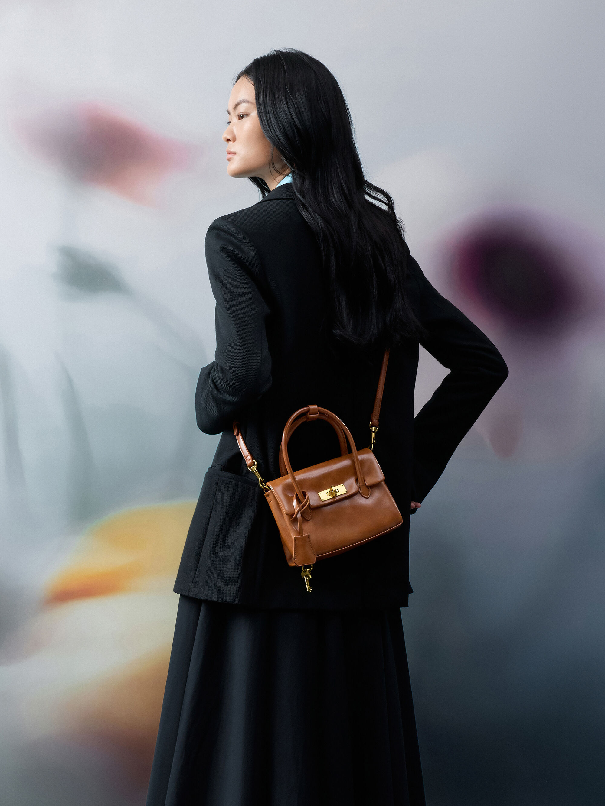 Kerry ミニケリー ボクシートートバッグ - ディストレスドタン