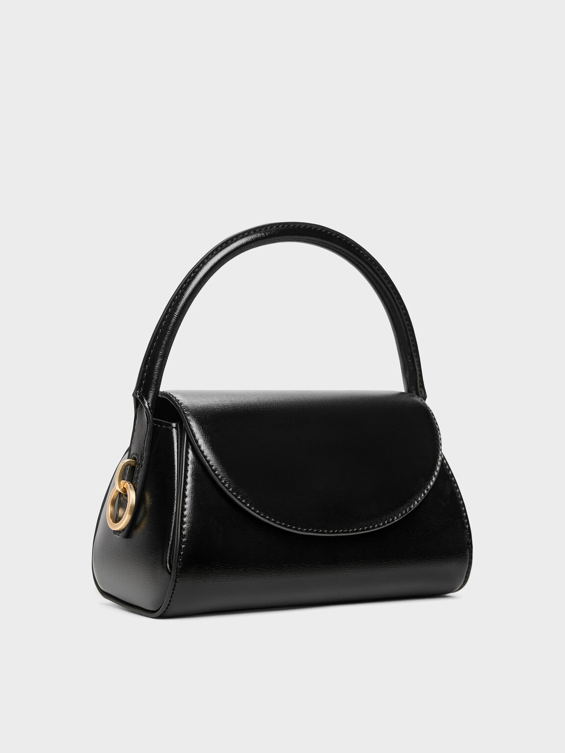 Kaila カイラ フラップトップハンドルバッグ, ブラック, hi-res