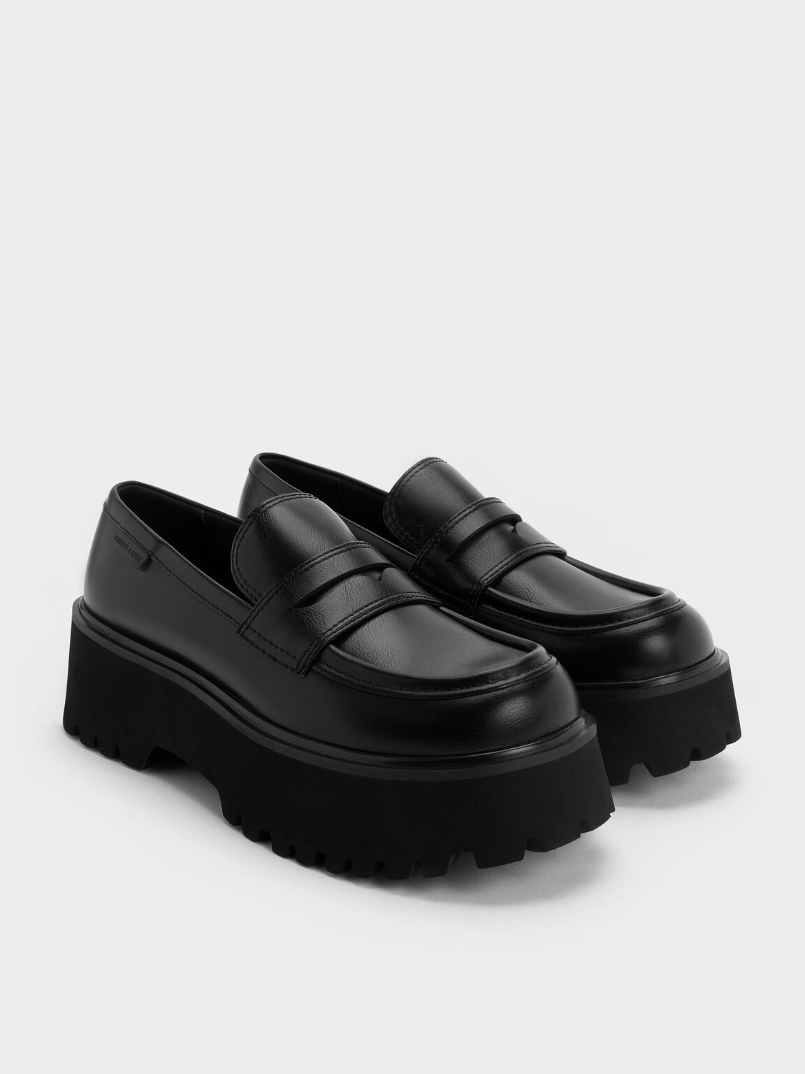 Eliot エリオット プラットフォームローファー, ブラック, hi-res