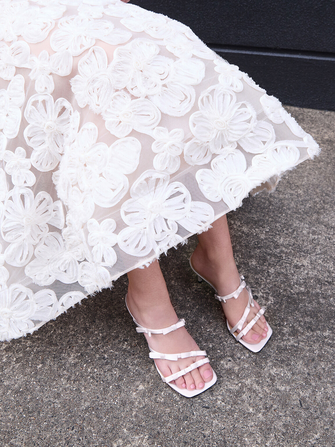 Jessy ジェッシ ボウヒールサンダル, ホワイト, hi-res