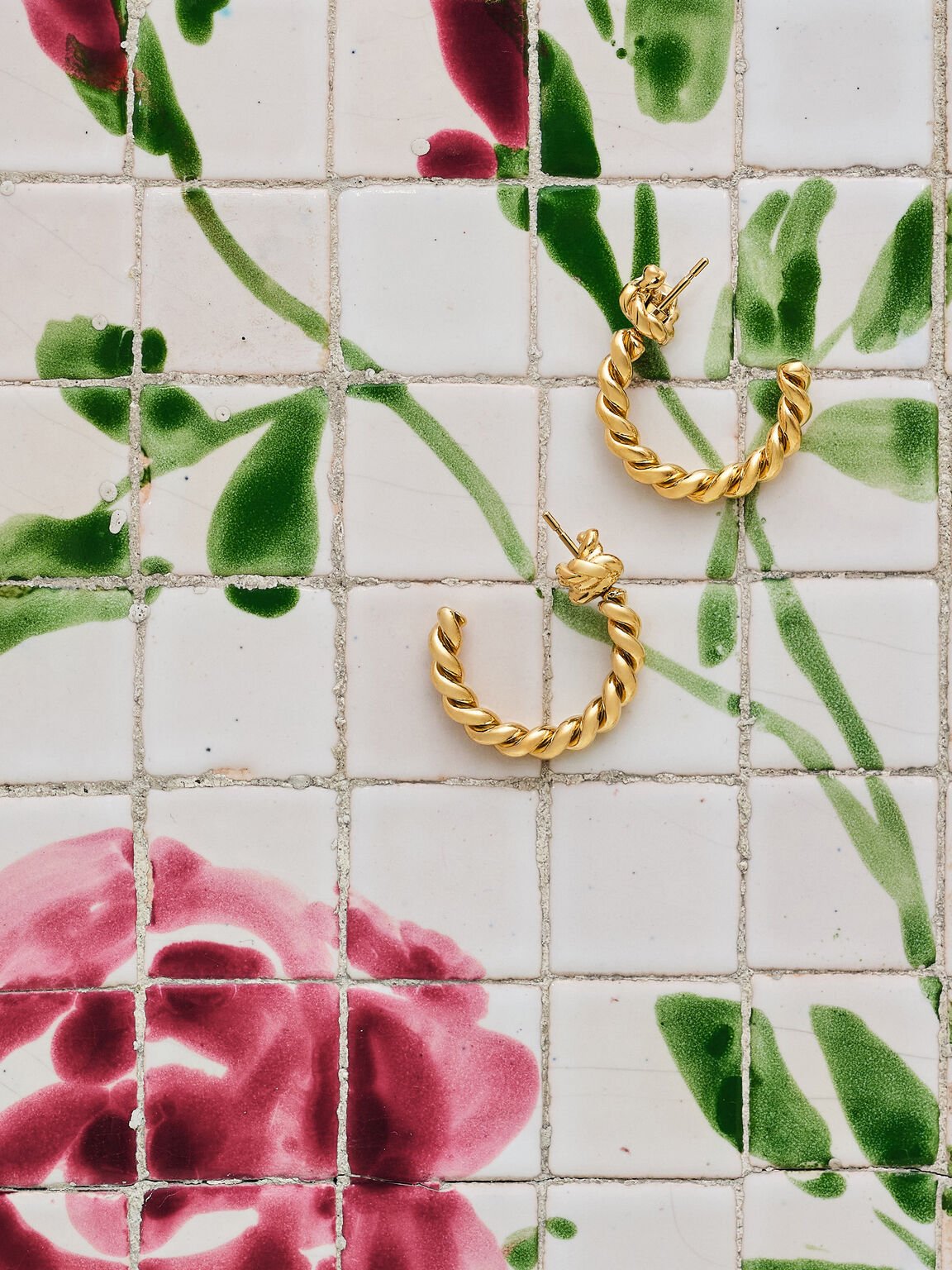 Sable セーブル ロープノットフープピアス, ゴールド, hi-res