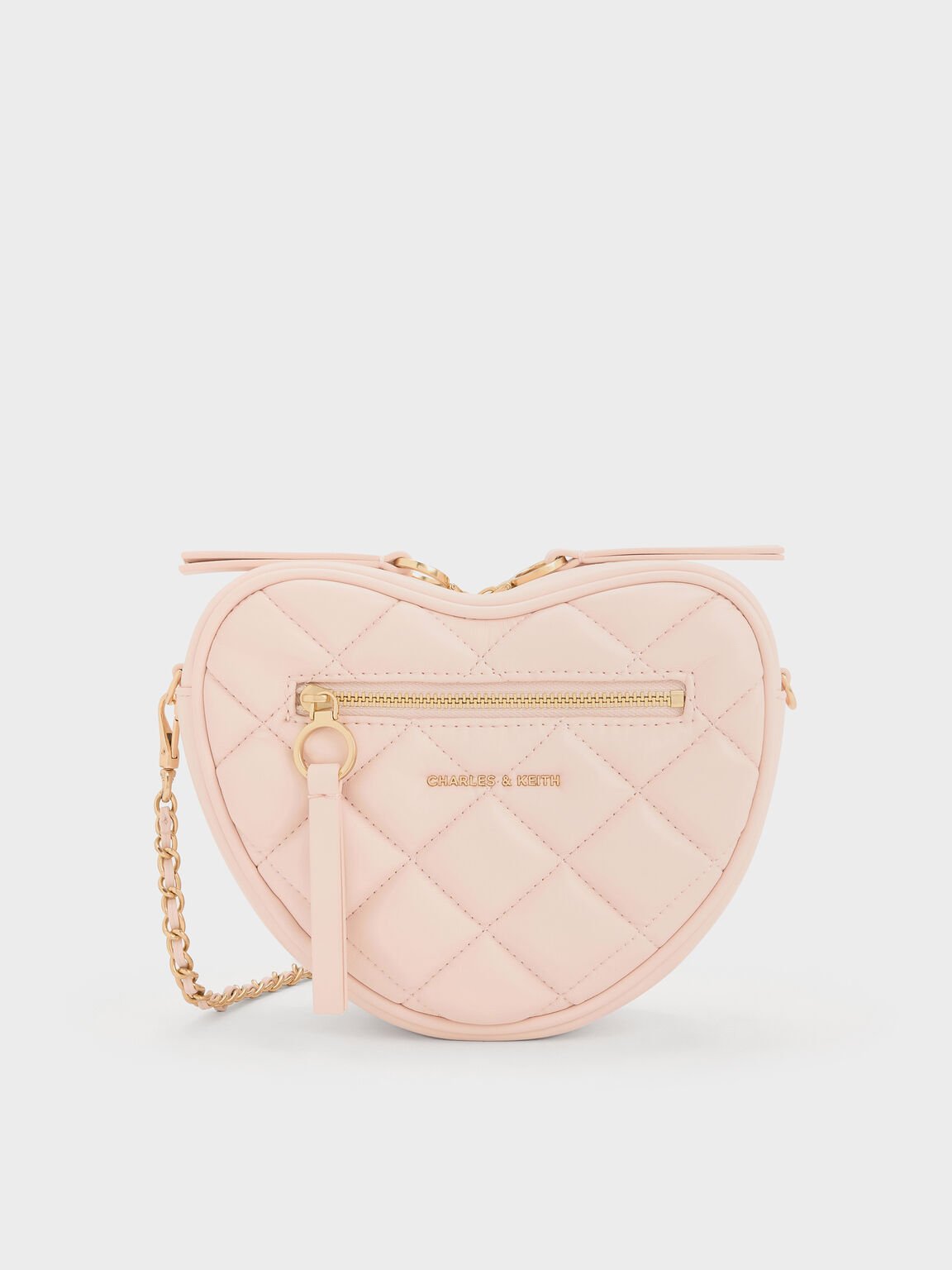 Paffuto パフート キルトハートクロスボディバッグ, ソフトピンク, hi-res