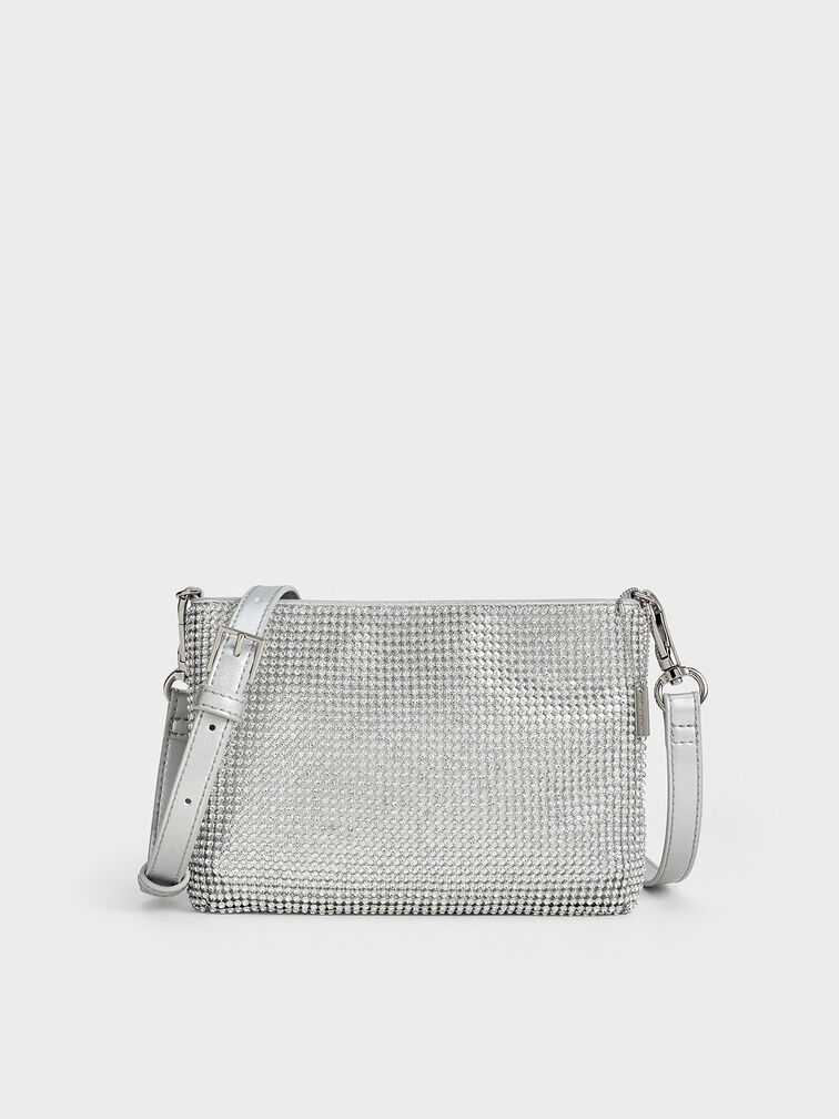 チェーンハンドル ショルダーバッグ - シルバー | CHARLES & KEITH 