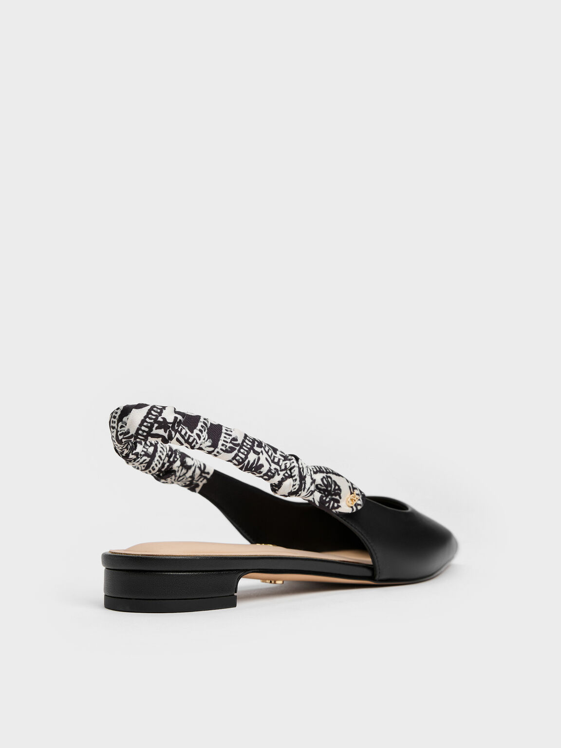 Tayari ティアリ レザースリングバックフラット, ブラック, hi-res