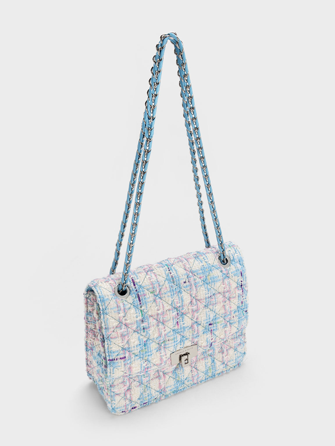 キルト チェーンストラップバッグ, ライトブルー, hi-res