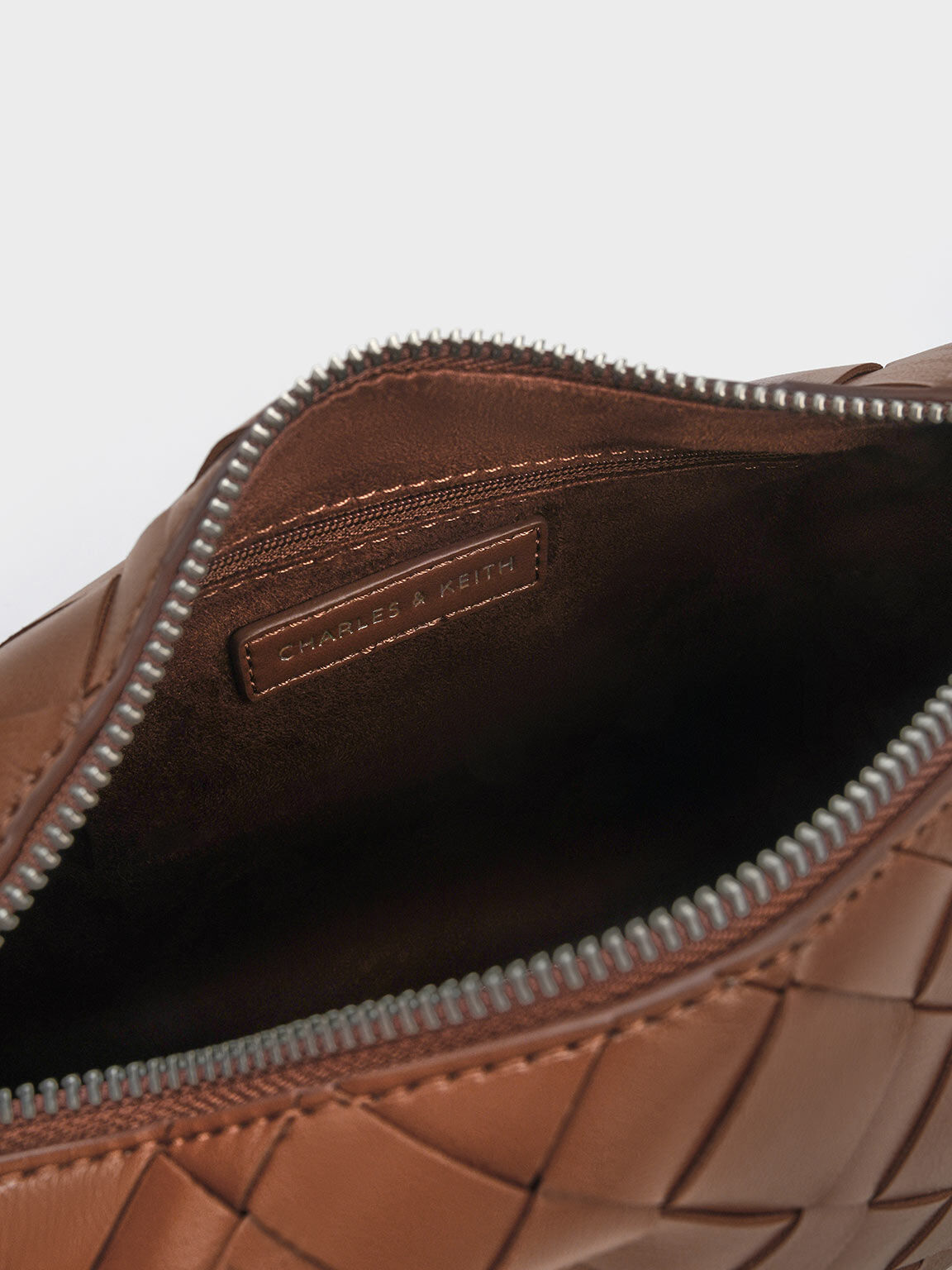 Ivette イヴェット ウーブンショルダーバッグ, チョコレート, hi-res