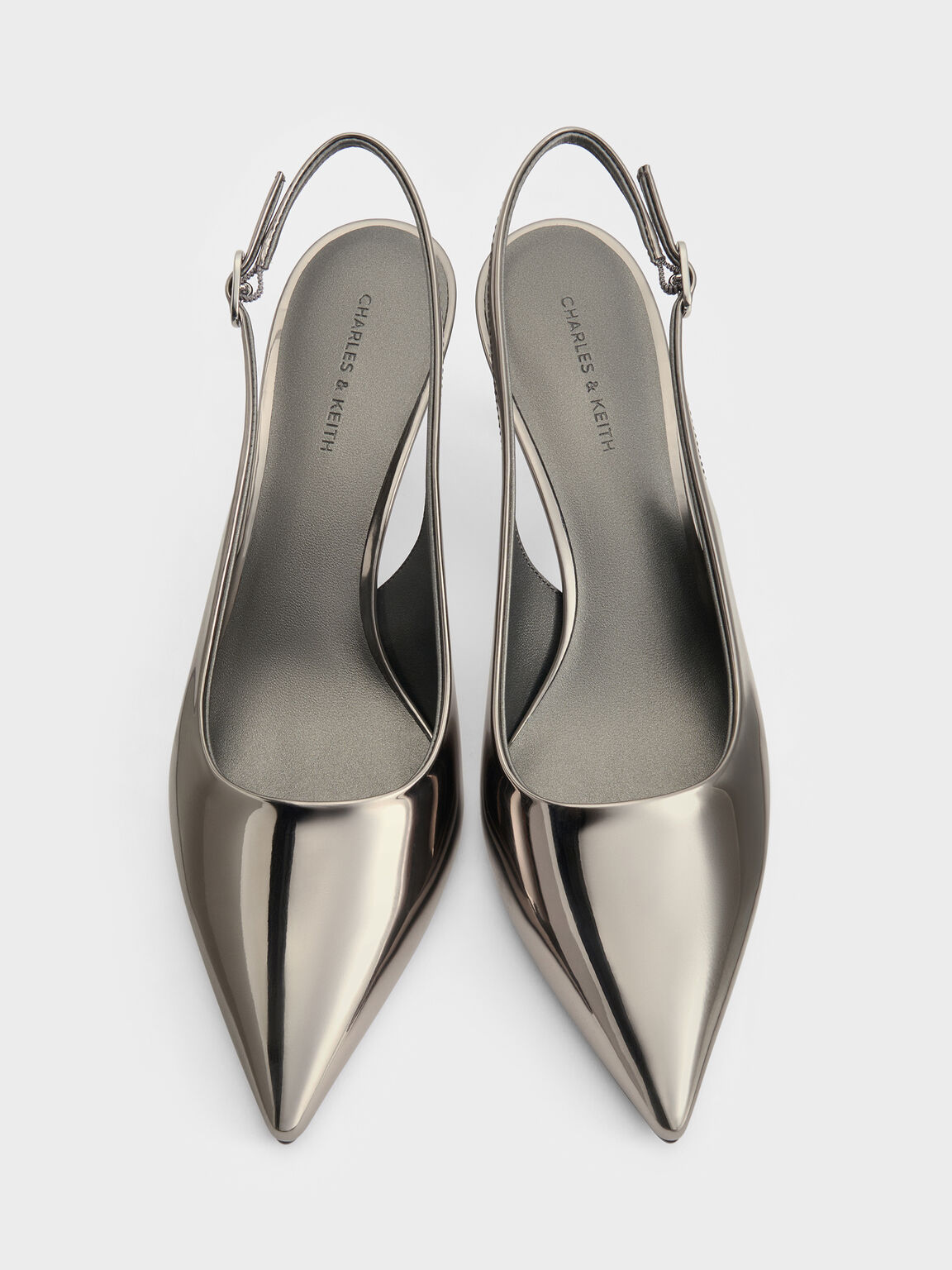 Kaia カイア スリングバックパンプス, ピューター, hi-res