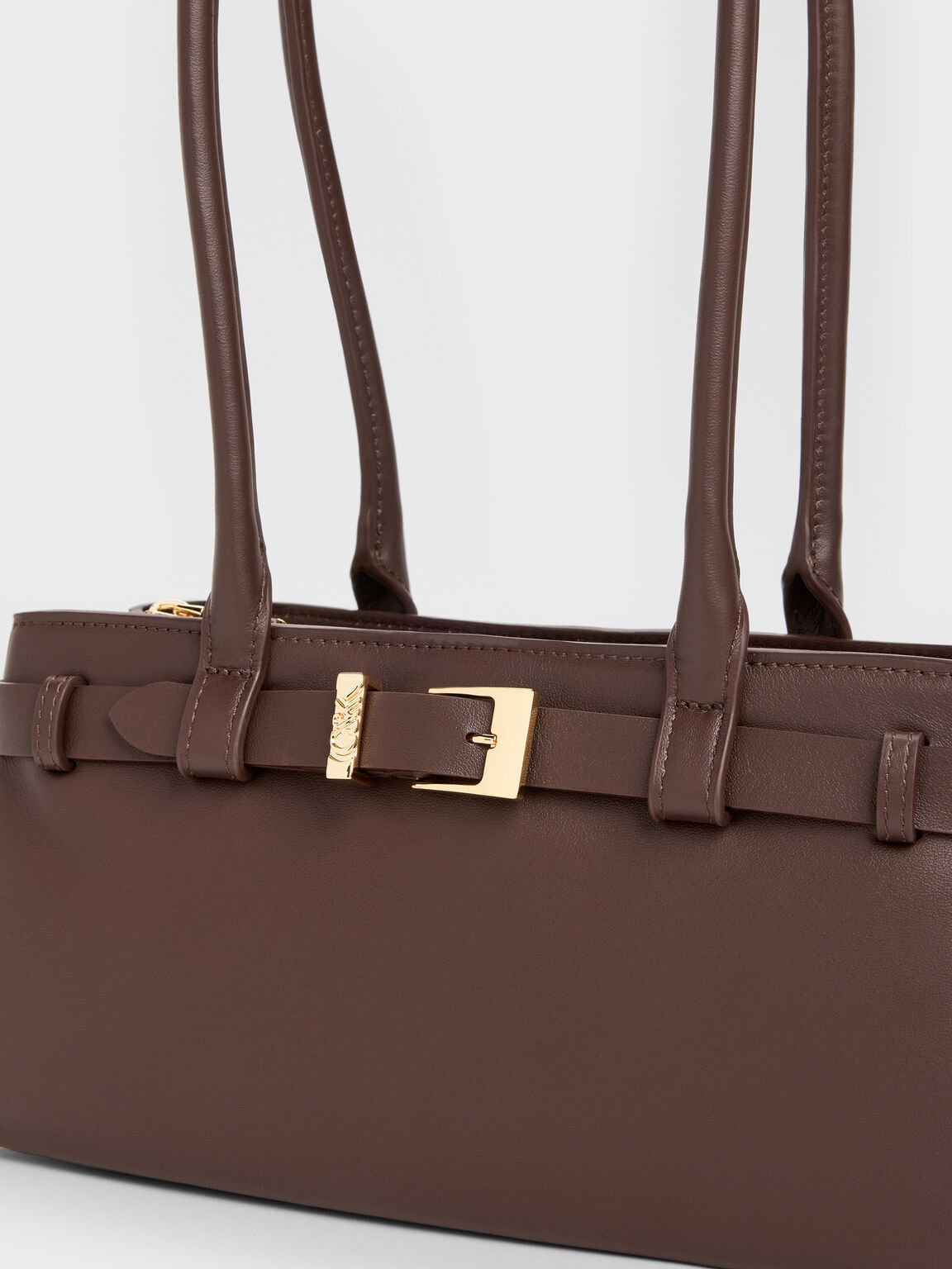 Jody ジョディー ジェニュインレザー ベルトショルダーバッグ, ダークブラウン, hi-res