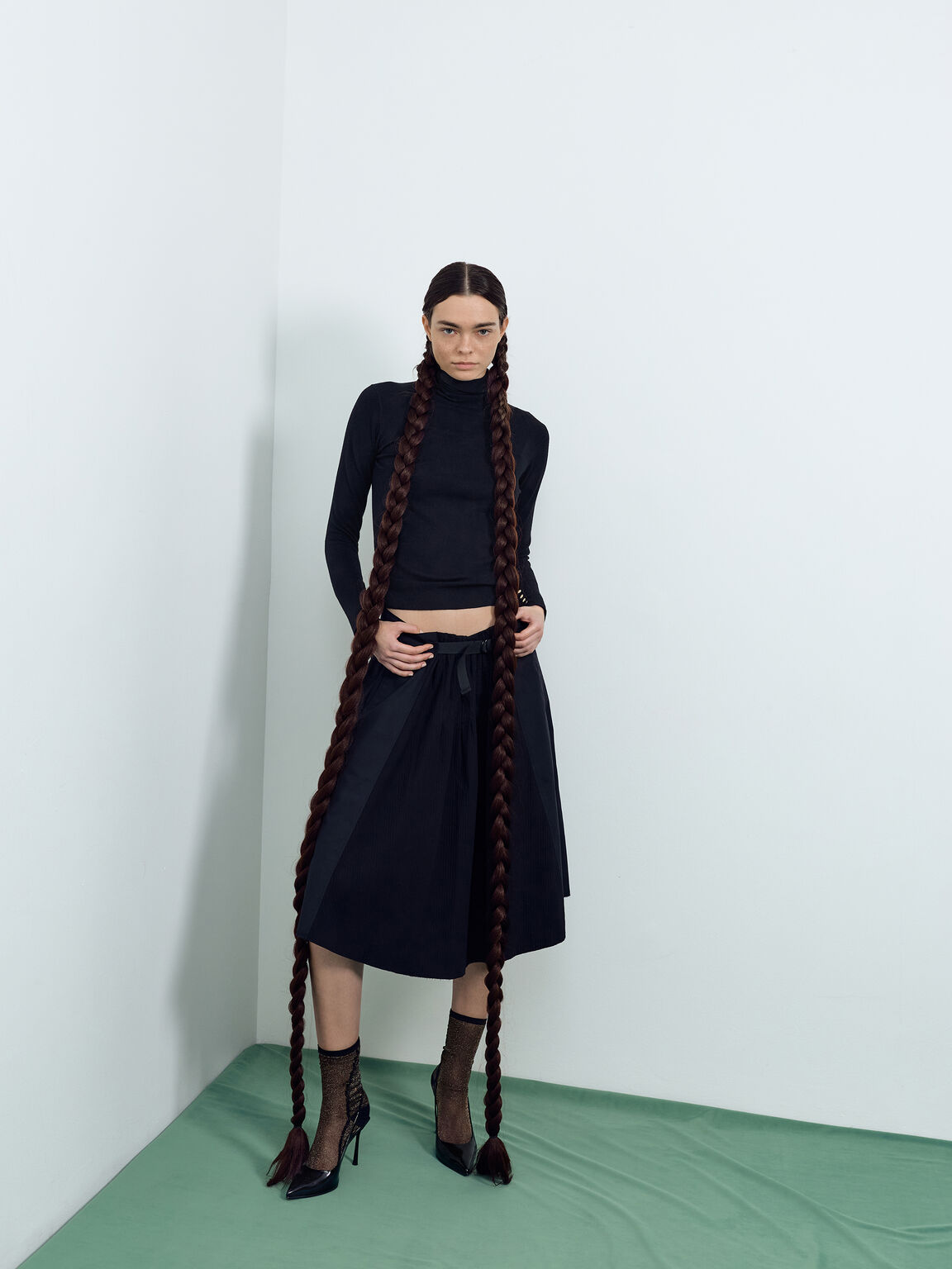 レザースリングバック スティレットパンプス, ブラックボックス, hi-res