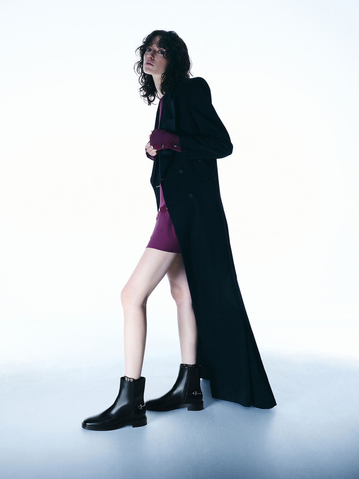 Erinna エリンナ メタリックアクセントアンクルブーツ, ブラック, hi-res