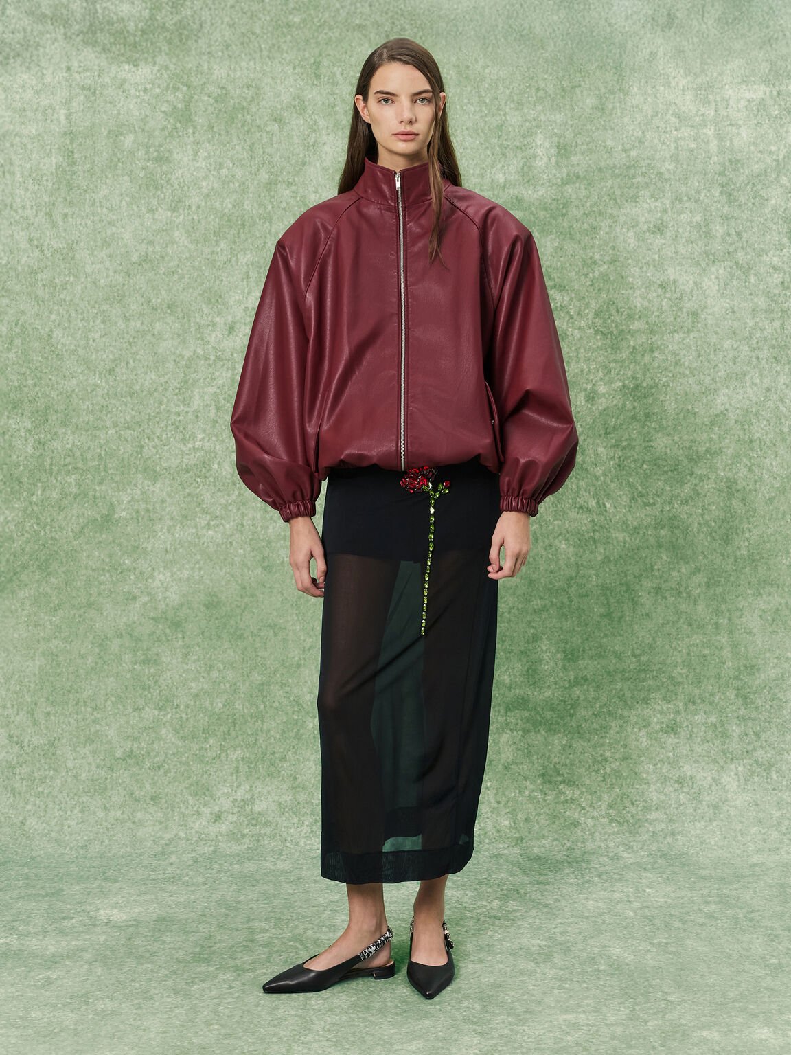 Tayari ティアリ レザースリングバックフラット, ブラック, hi-res