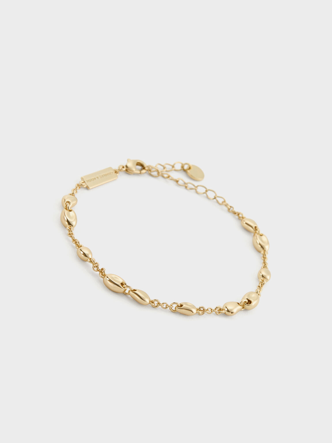 Donora ドノラ スカルプチュラルビーズ チェーンリンク ブレスレット, ゴールド, hi-res