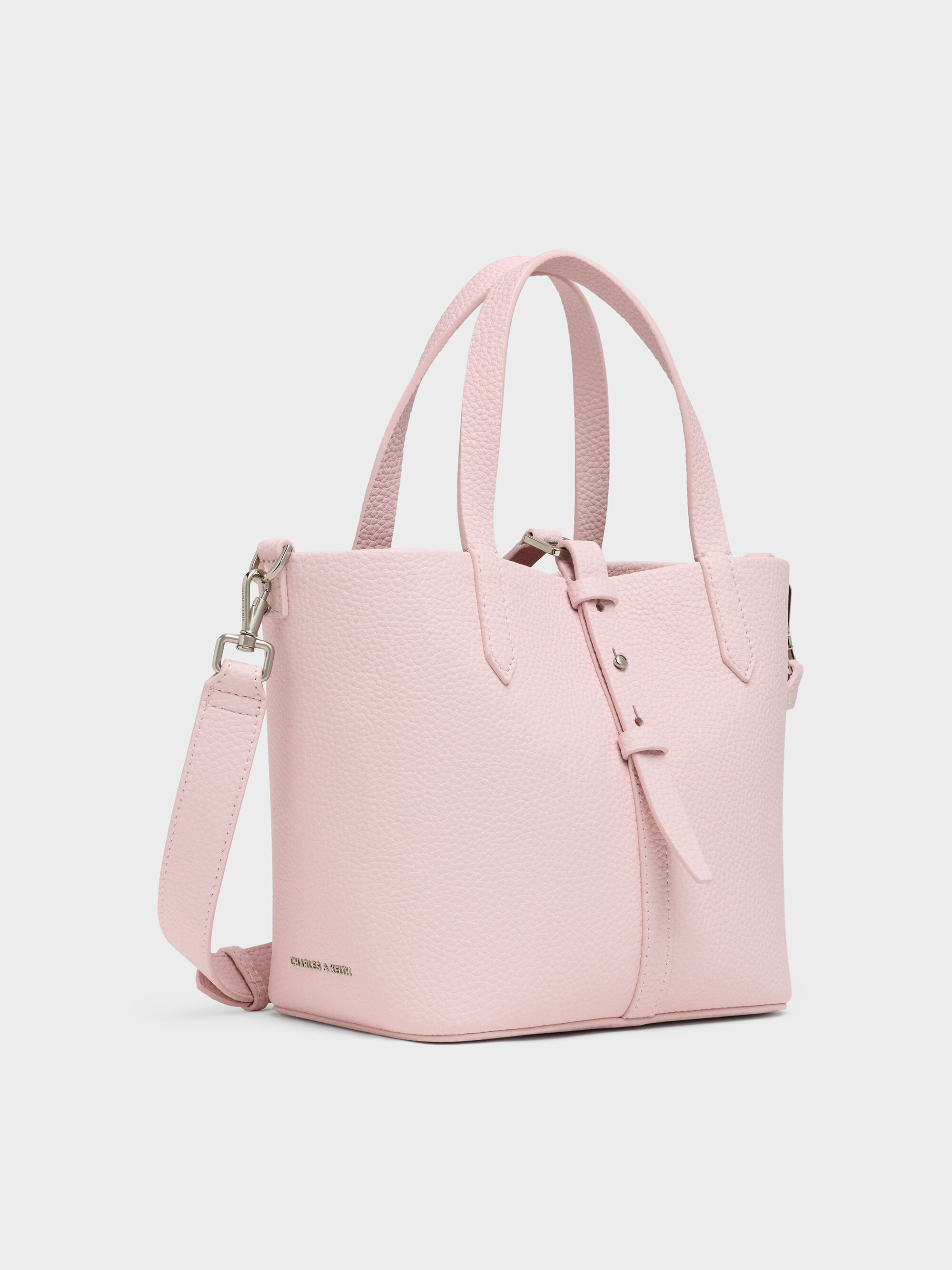 CHARLES&KEITH Beryl ベリル レザーバケツバッグ ピンク Beryl ベリル リサイクルレザーバケツバッグ - ソフトピンク | CHARLES