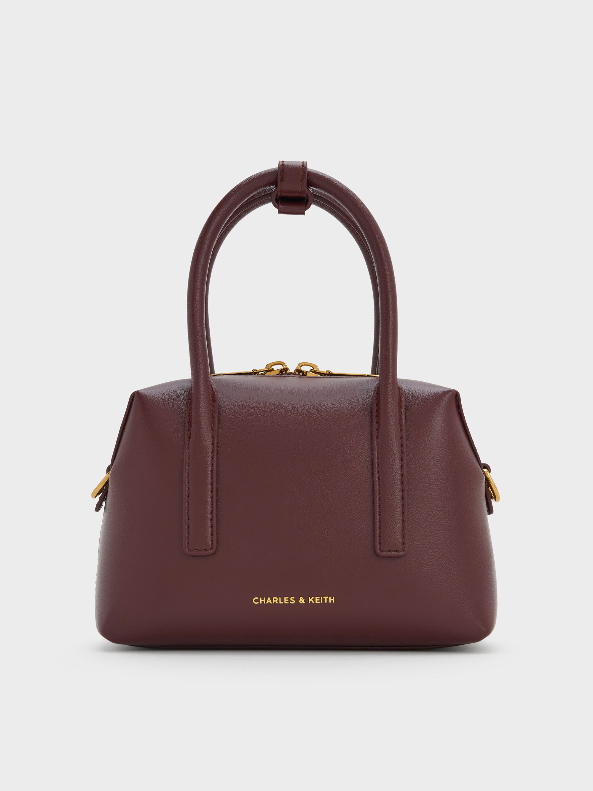 Charles&keith バッグ CHARLES & KEITH ロック&キーチェーン ハンドルバッグ【再入荷