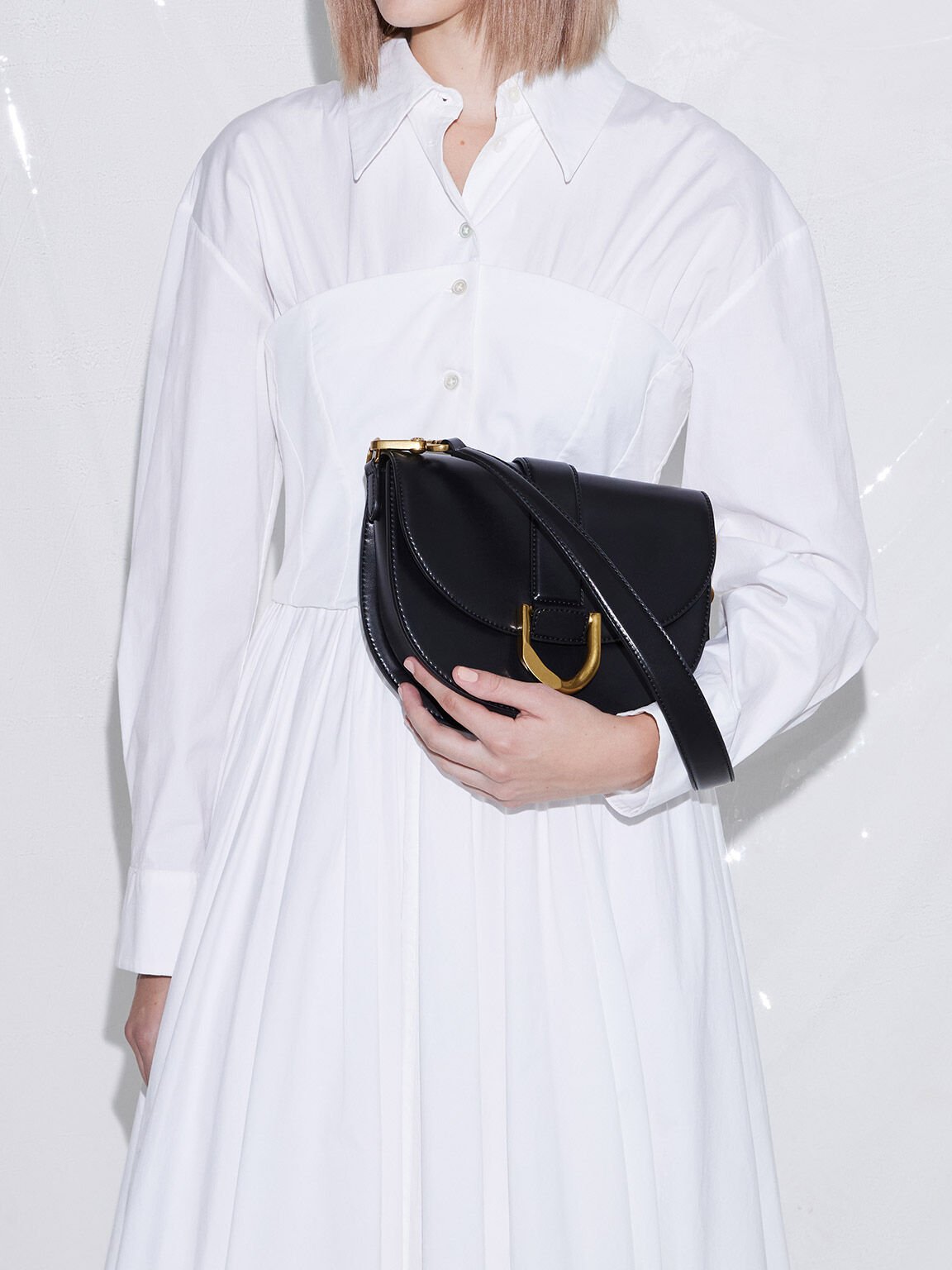 ガビーヌ サドルバッグ, ブラック, hi-res