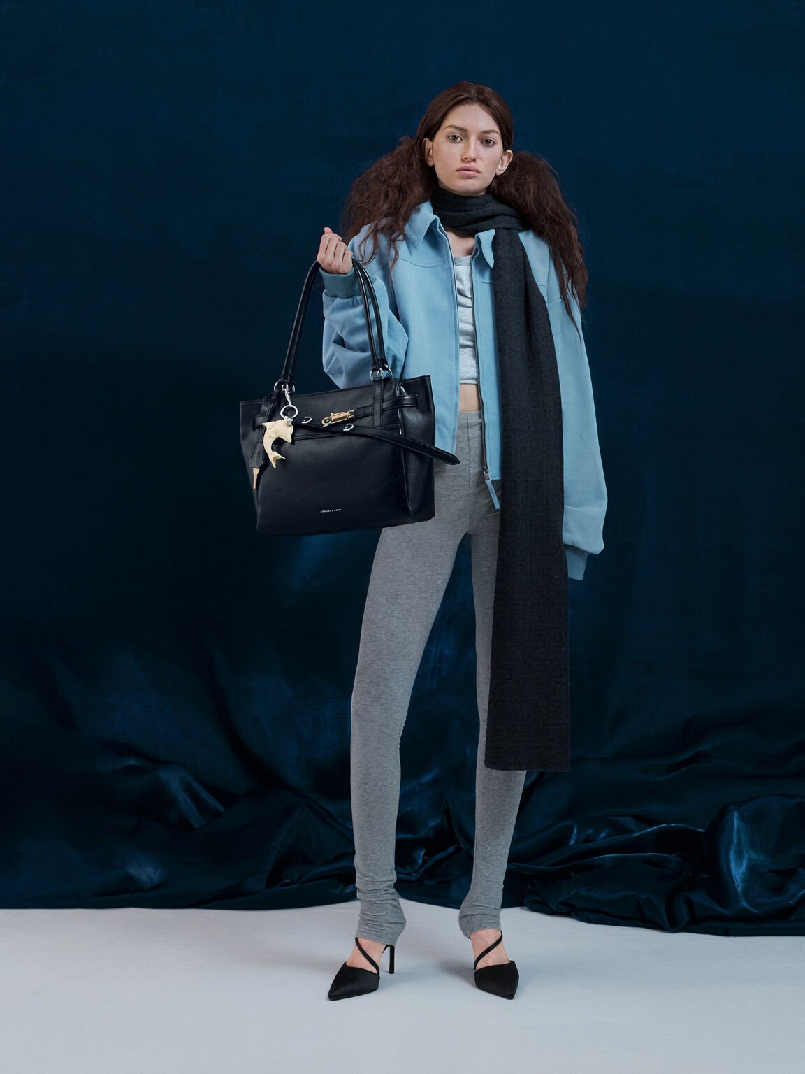 Delfina デルフィナ ベルトトートバッグ, ノワール, hi-res