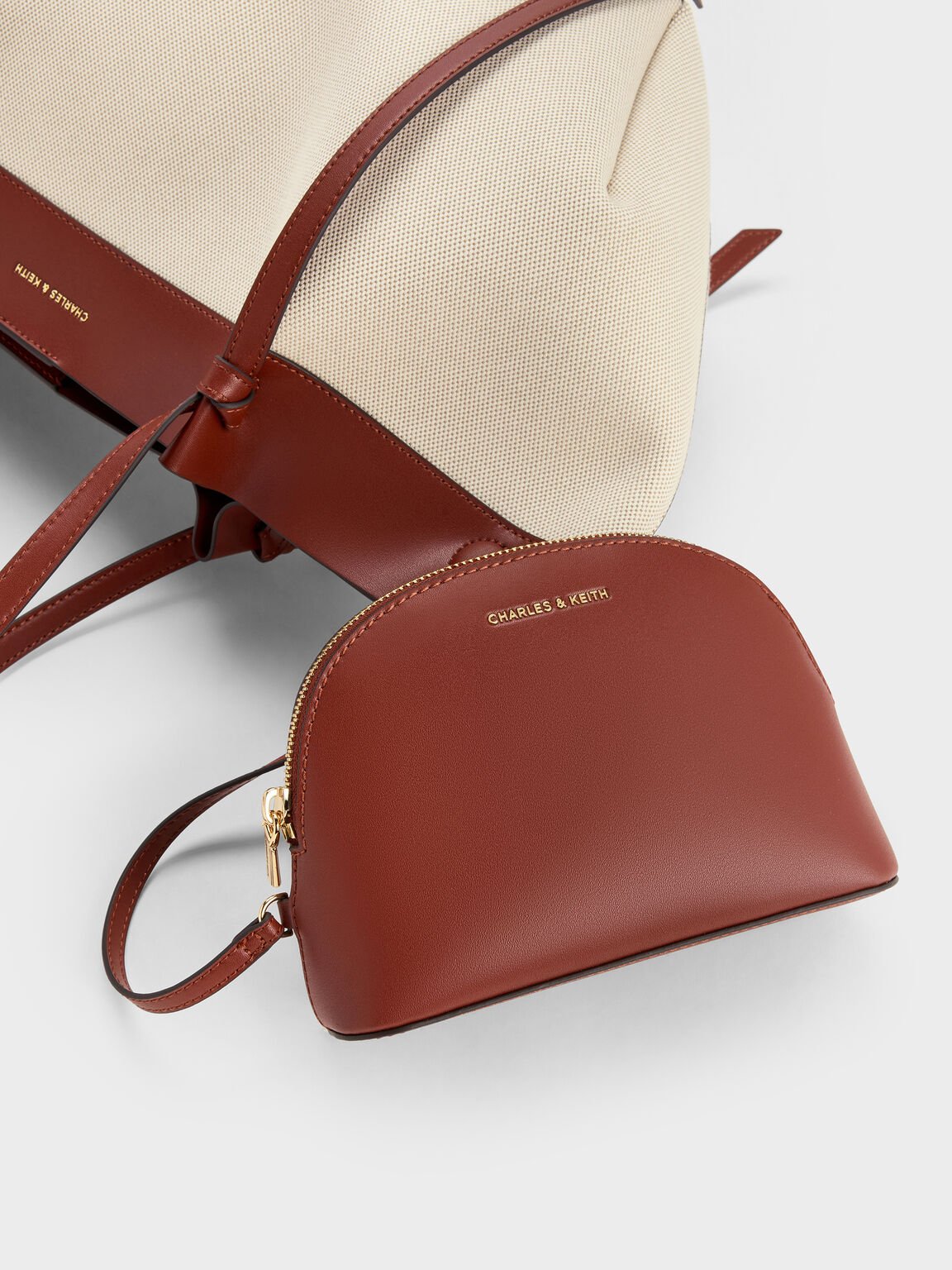 Calla カルラ キャンバストートバッグ, ブリック, hi-res