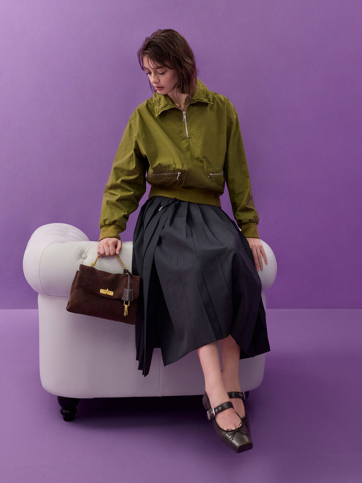 Kerry ケリー チェーンハンドルクロスボディバッグ, エスプレッソブラウン, hi-res