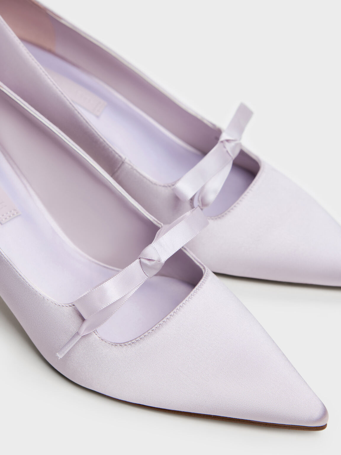 Venetia ヴェネツィア ボウタイポインテッドトゥパンプス, ライラック, hi-res