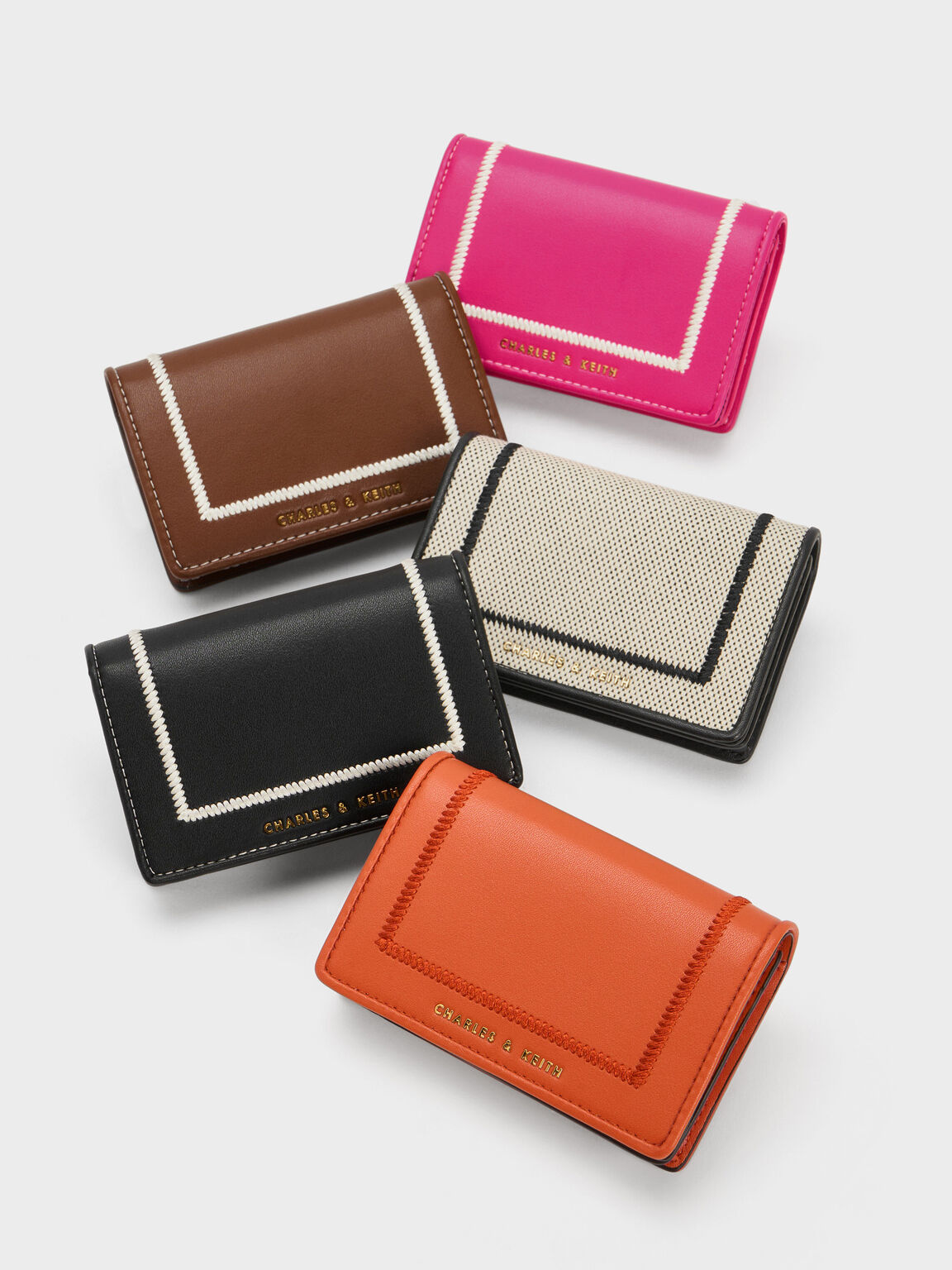 Astra アストラ ステッチトリムネームカードケース, ブラックテクスチャード, hi-res