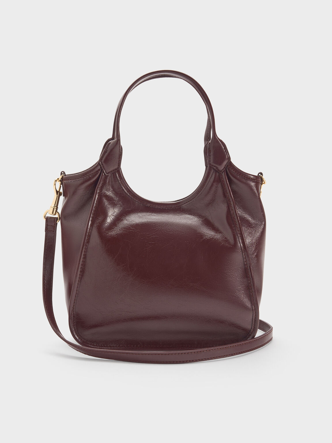 Sianna ミニシアンナ クリンクルエフェクトスラウチートートバッグ, ワインベリーレッド, hi-res