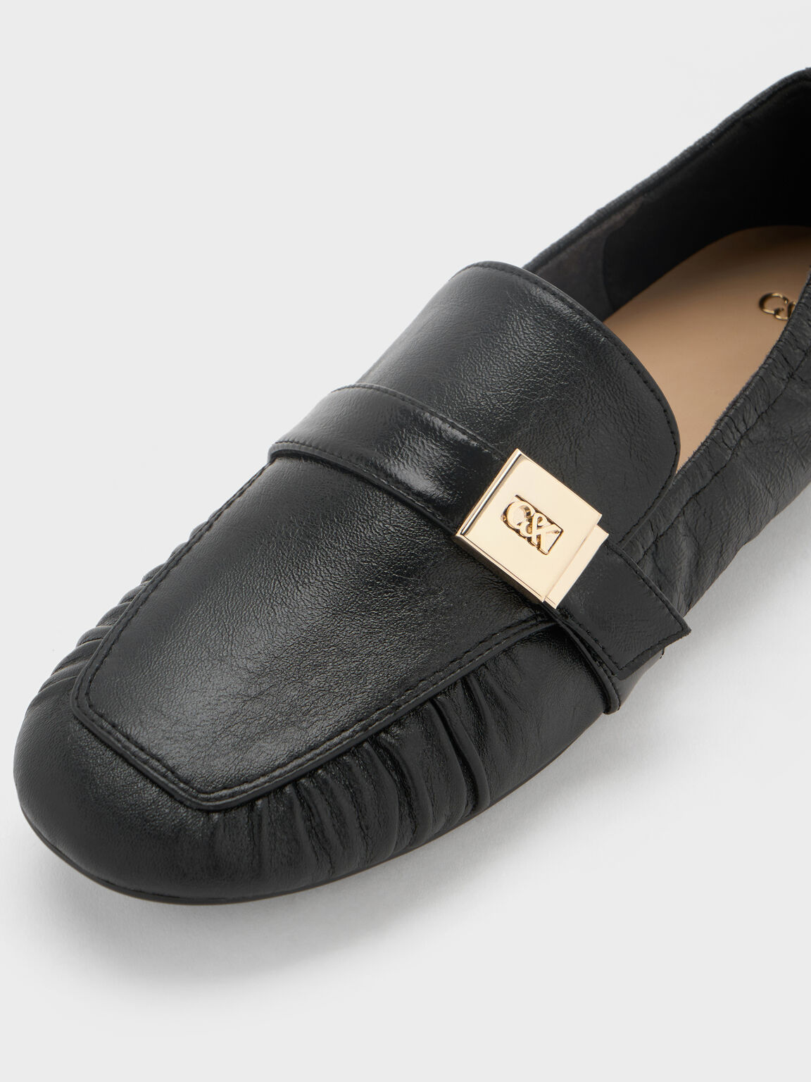 Cody コーディ レザールーシュドローファー, ブラック, hi-res