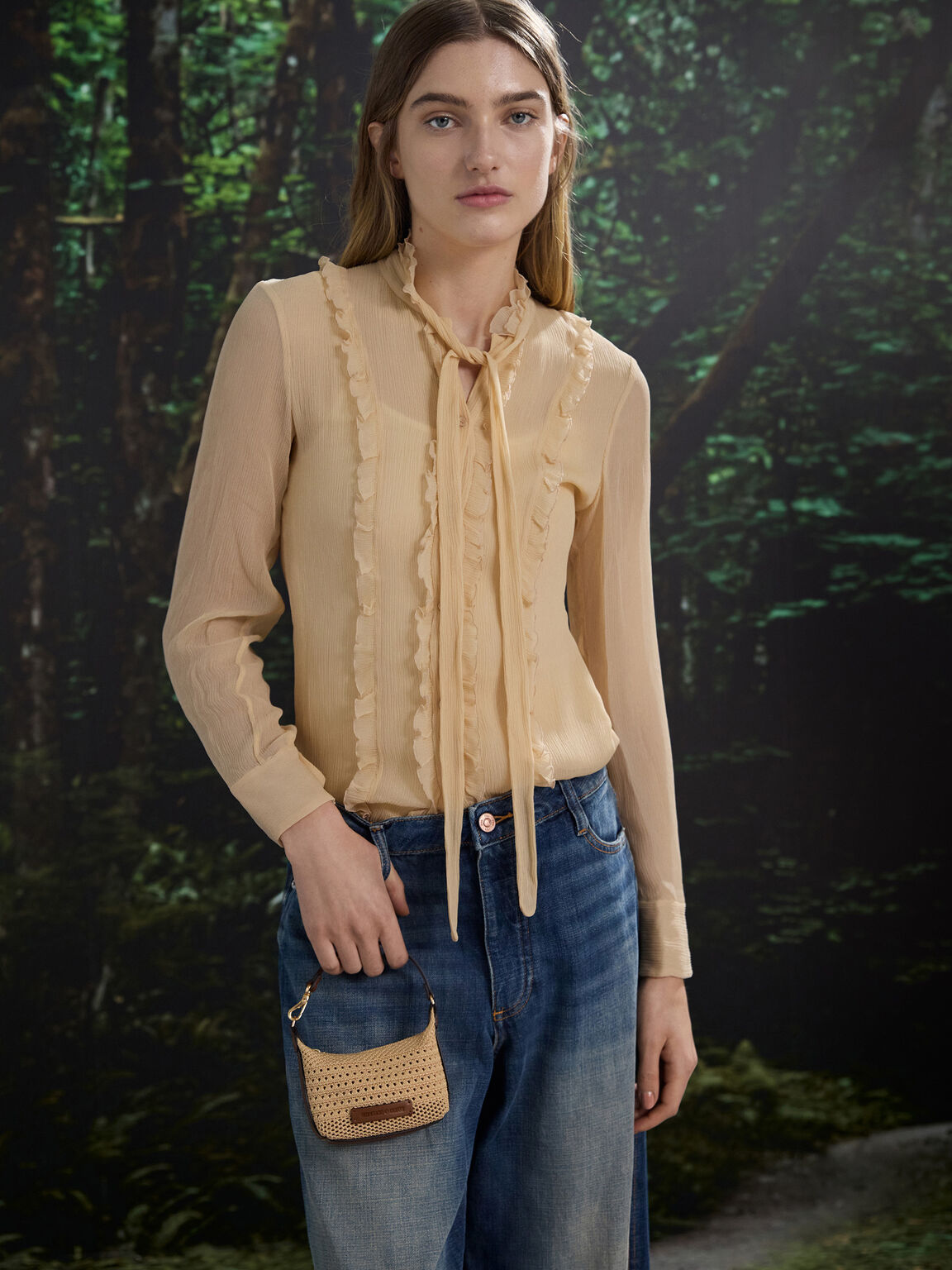 Ida アイダ マイクロニットバッグ, ベージュ, hi-res