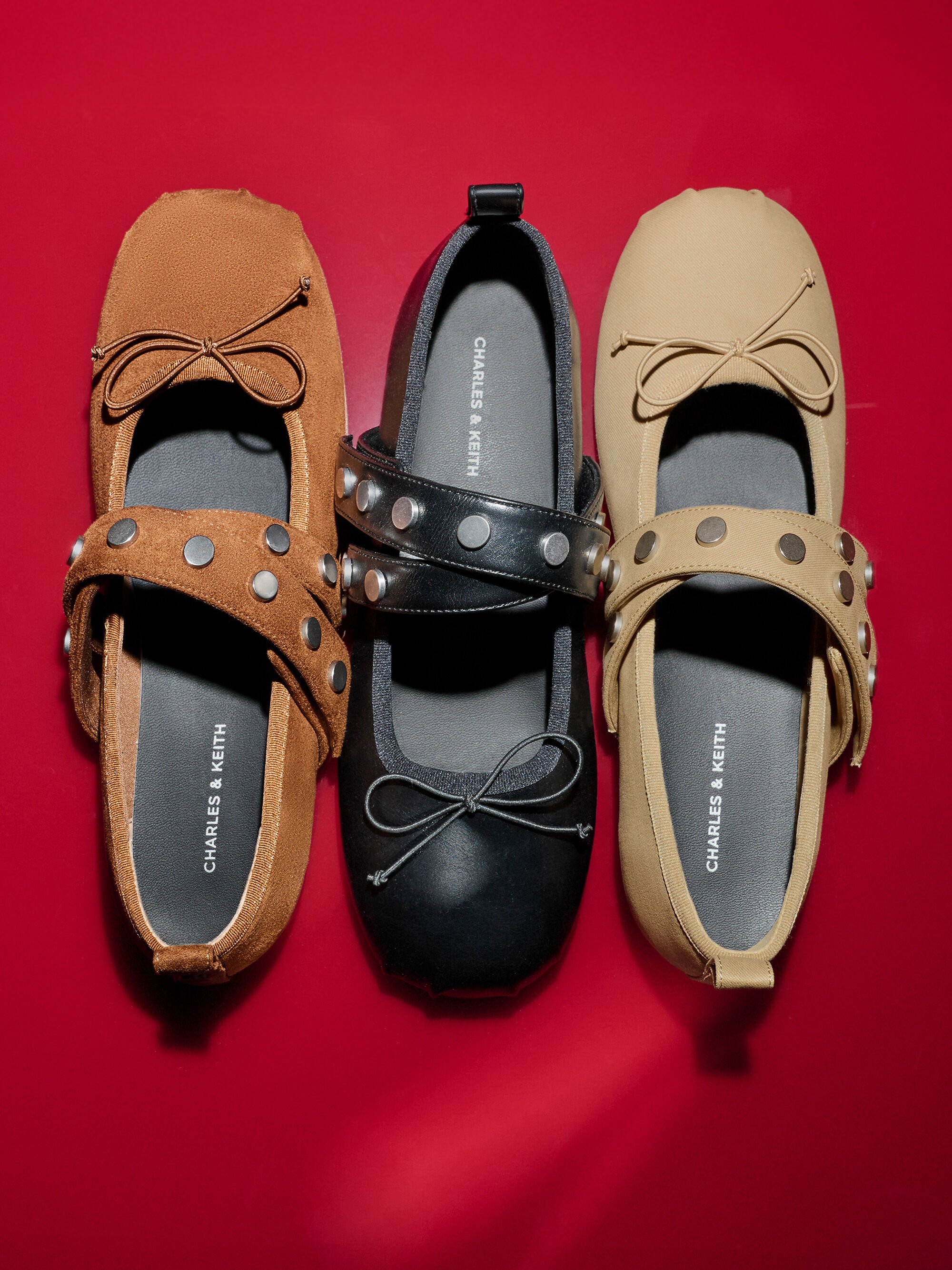 Gael ガエル ツイルスタッズクロスオーバーストラップメリージェーン