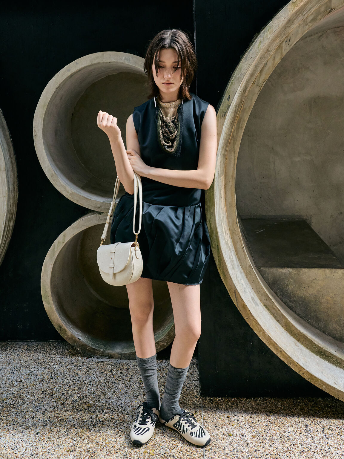 Beryl ベリル ベルトサドルバッグ, クリーム, hi-res