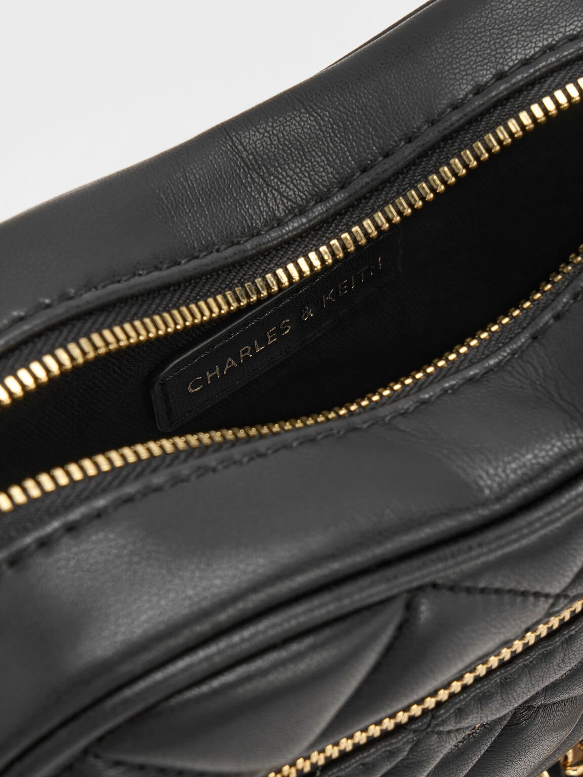 Paffuto パフート キルトハートクロスボディバッグ, ブラック, hi-res