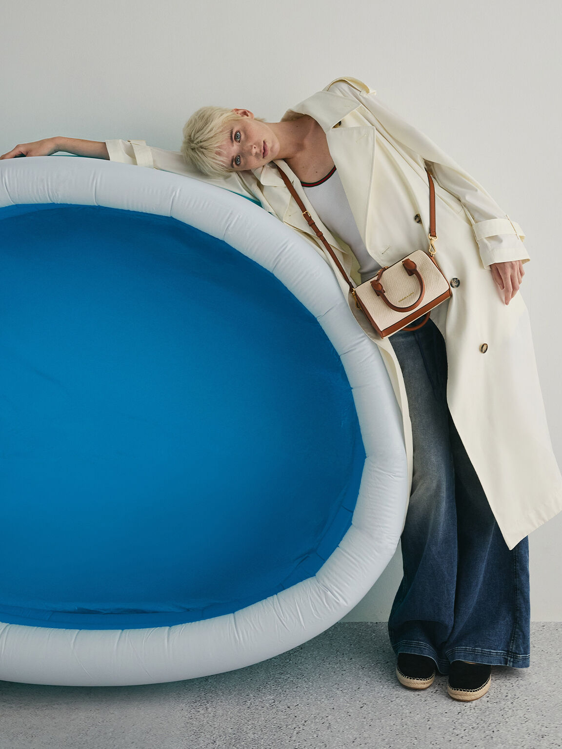 Everleigh エベルレイ ツートーンボウリングバッグ, トープキャンバス, hi-res