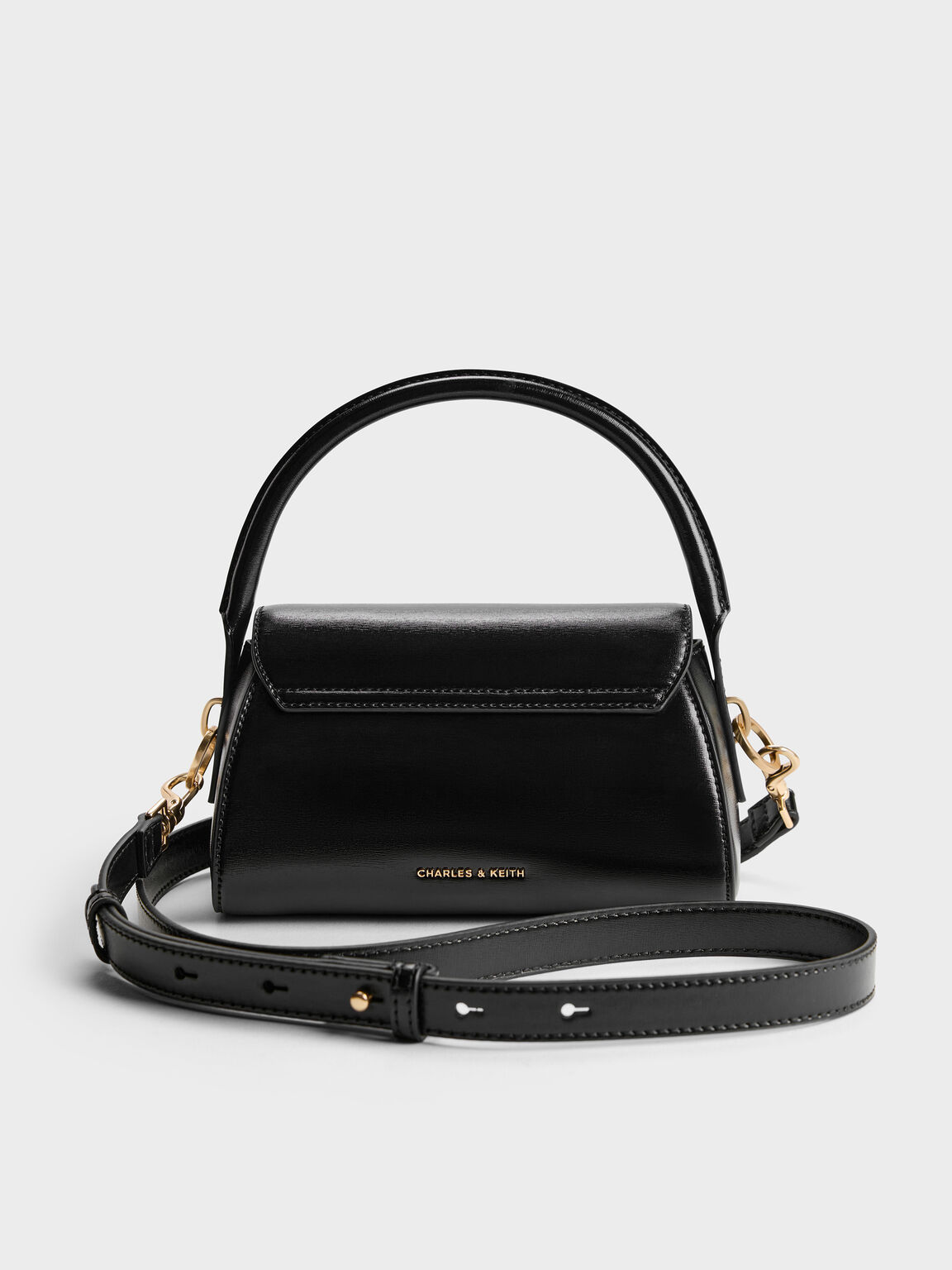 Kaila カイラ フラップトップハンドルバッグ, ブラック, hi-res