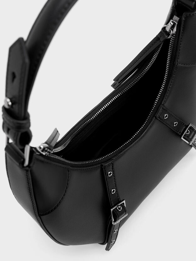 Grommet グロメット クレセントホーボーバッグ, ノワール, hi-res