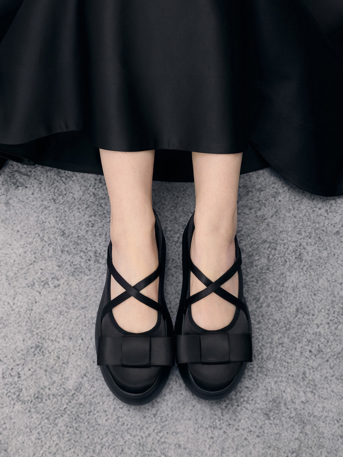 Brantley ブラントリー ポリエステル プラットフォームメリージェーン, ブラックテクスチャード, hi-res