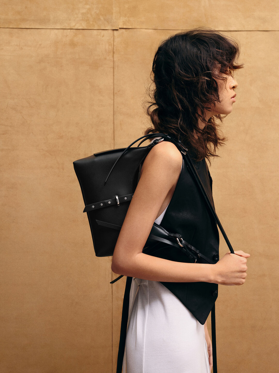 Lark ラルク ベルトショルダーバッグ, ノワール, hi-res