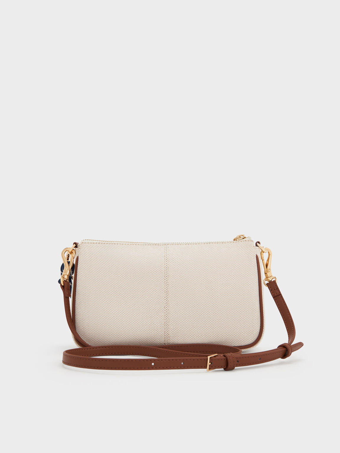 Addison アディソン キャンバスノットロープショルダーバッグ, トープキャンバス, hi-res