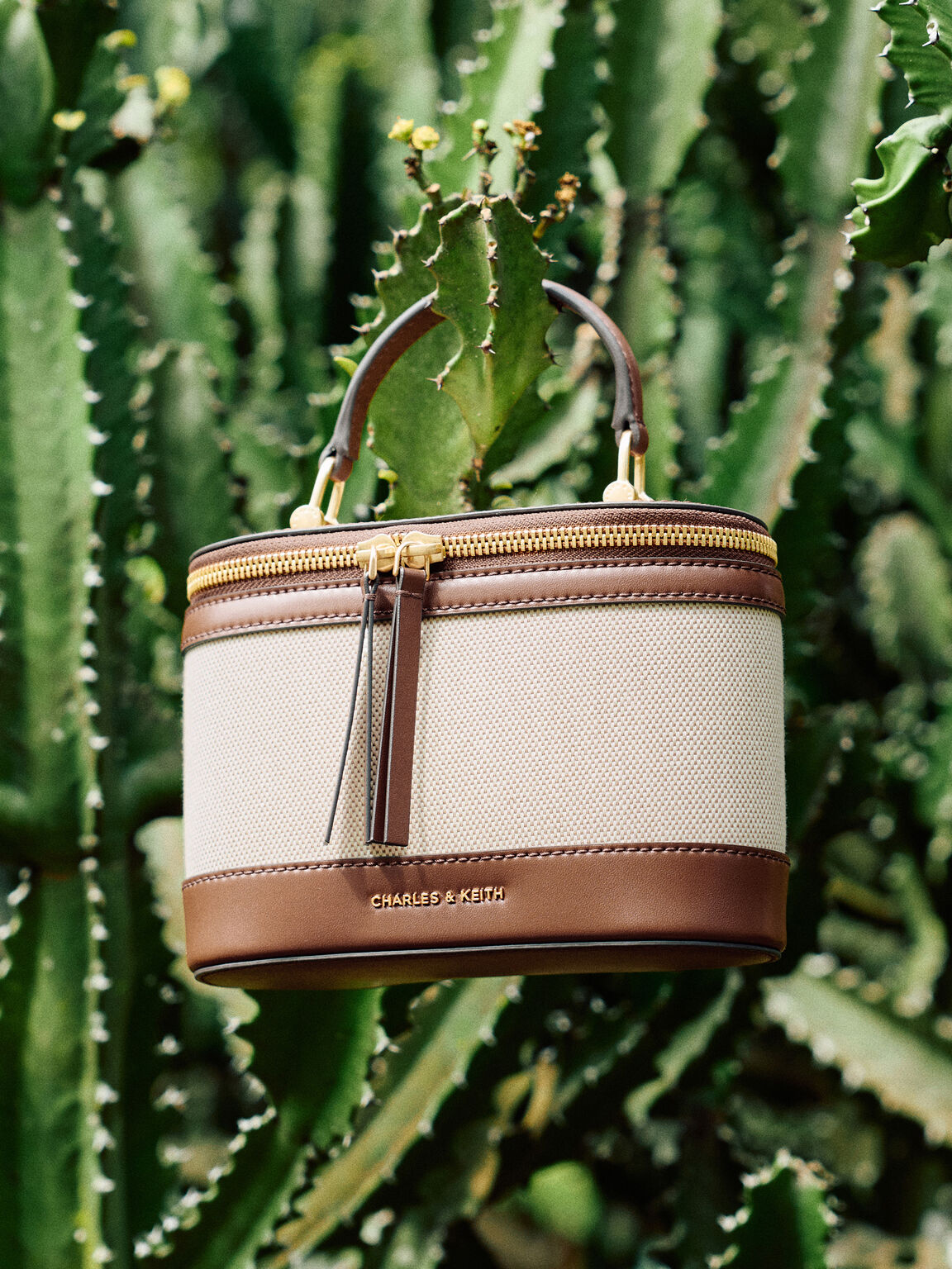 Enola エノラ キャンバストップハンドルバニティーバッグ, チョコレート, hi-res