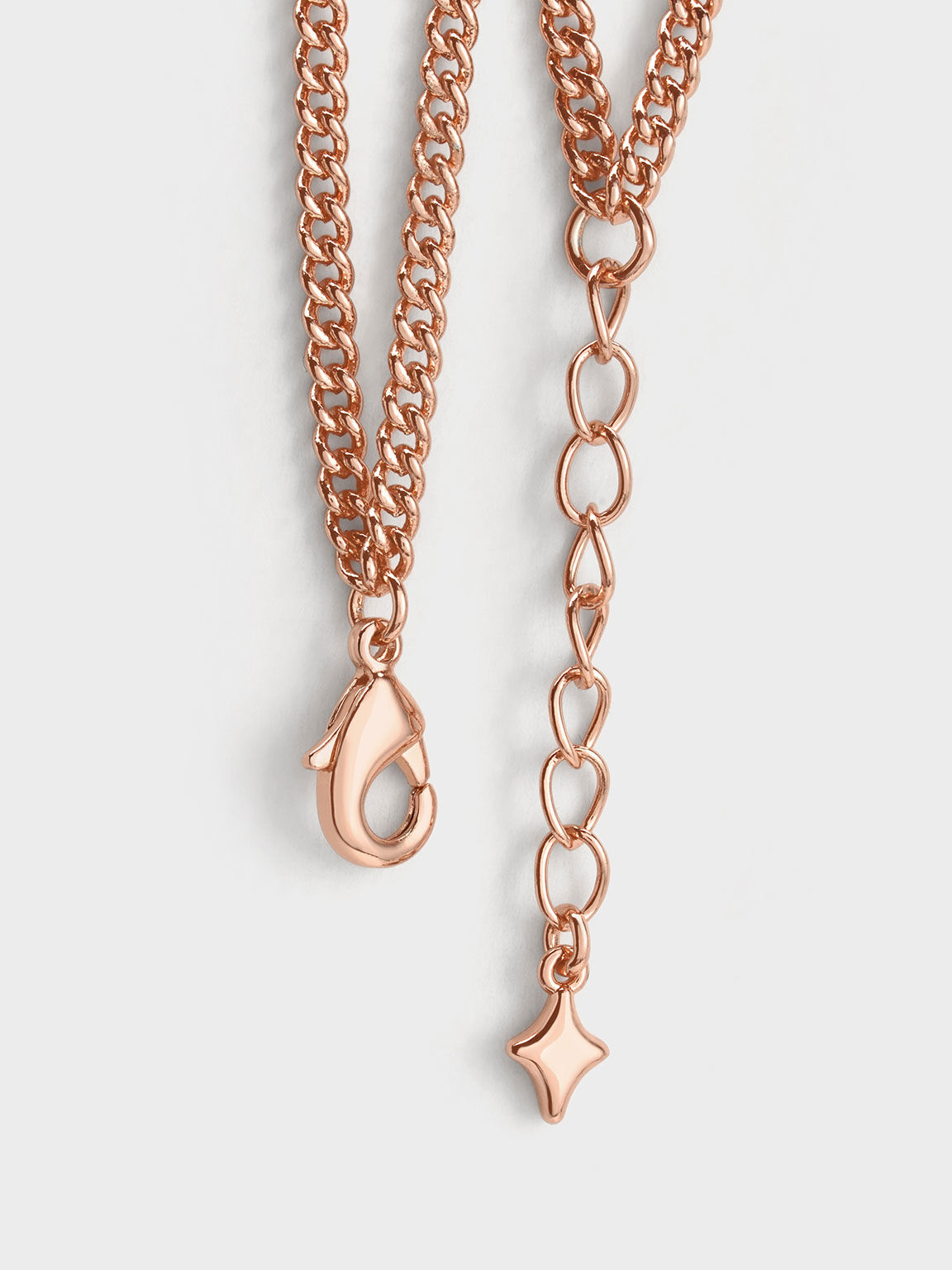 スター&パール ダブルチェーンリンクブレスレット, ローズゴールド, hi-res