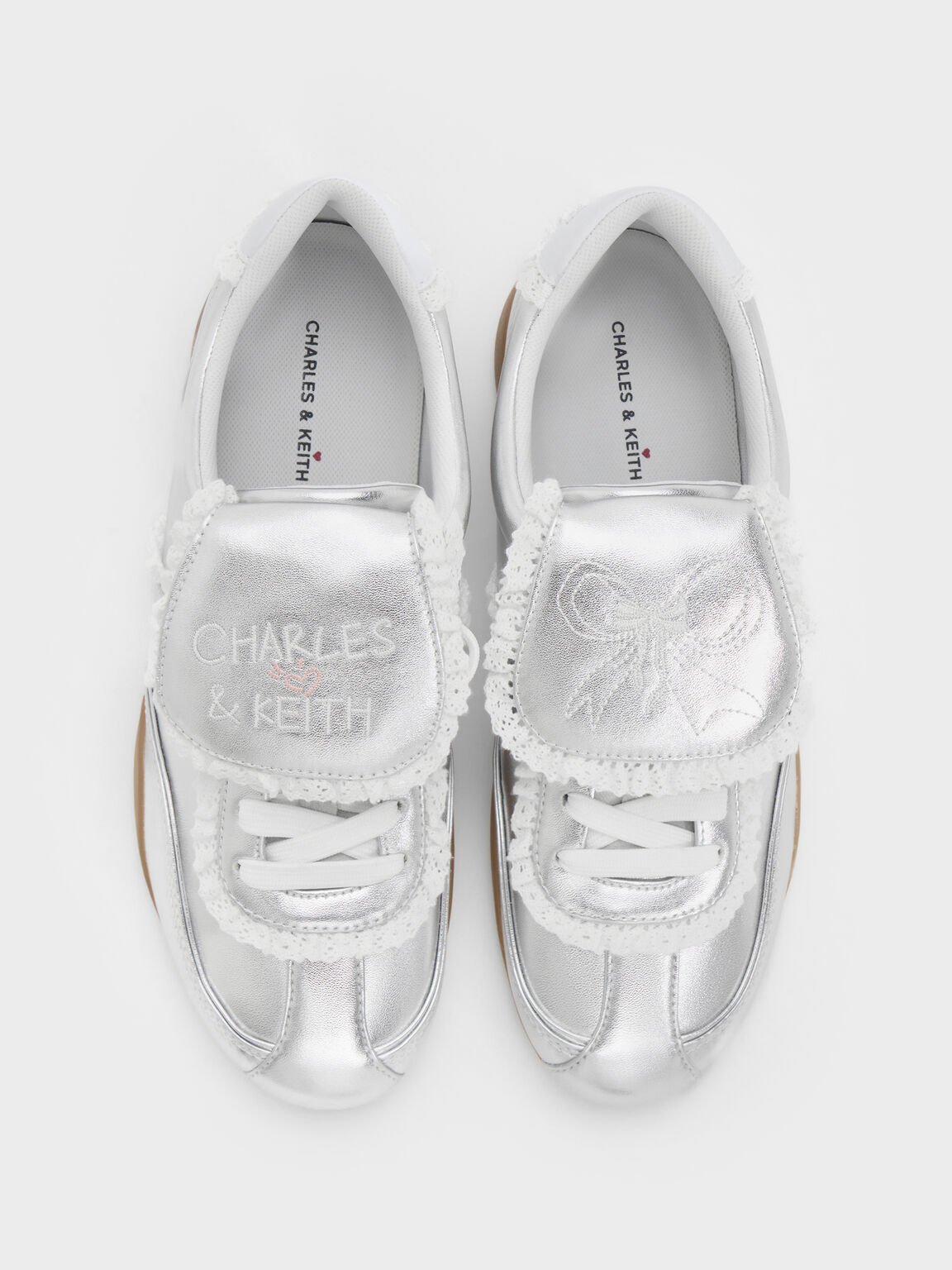 Louise ルーイ レーストリムスニーカー, シルバー, hi-res