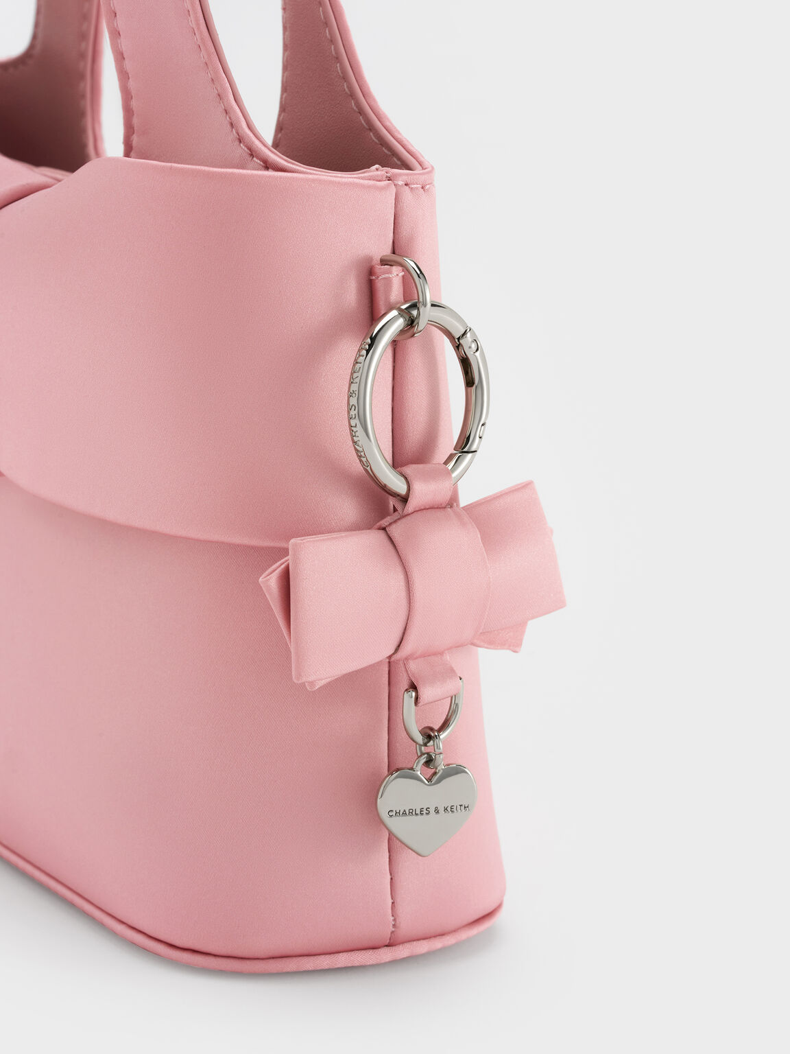 Aravis アラヴィス ボウハートチャーム, ピンク, hi-res