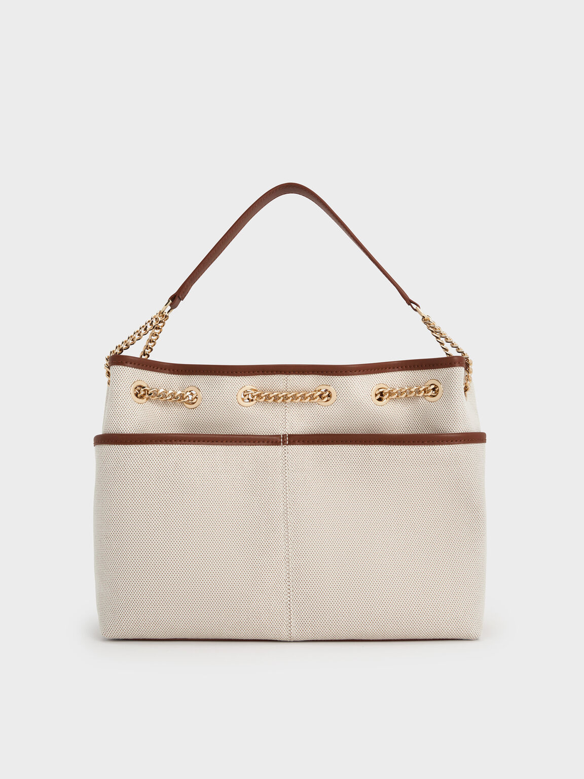 Addison アディソン キャンバスノットロープトートバッグ, トープキャンバス, hi-res