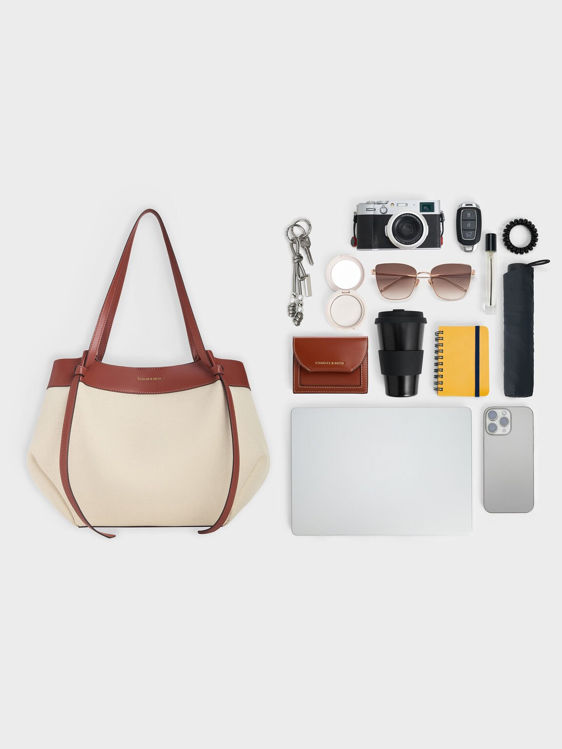 Calla カルラ キャンバストートバッグ, ブリック, hi-res