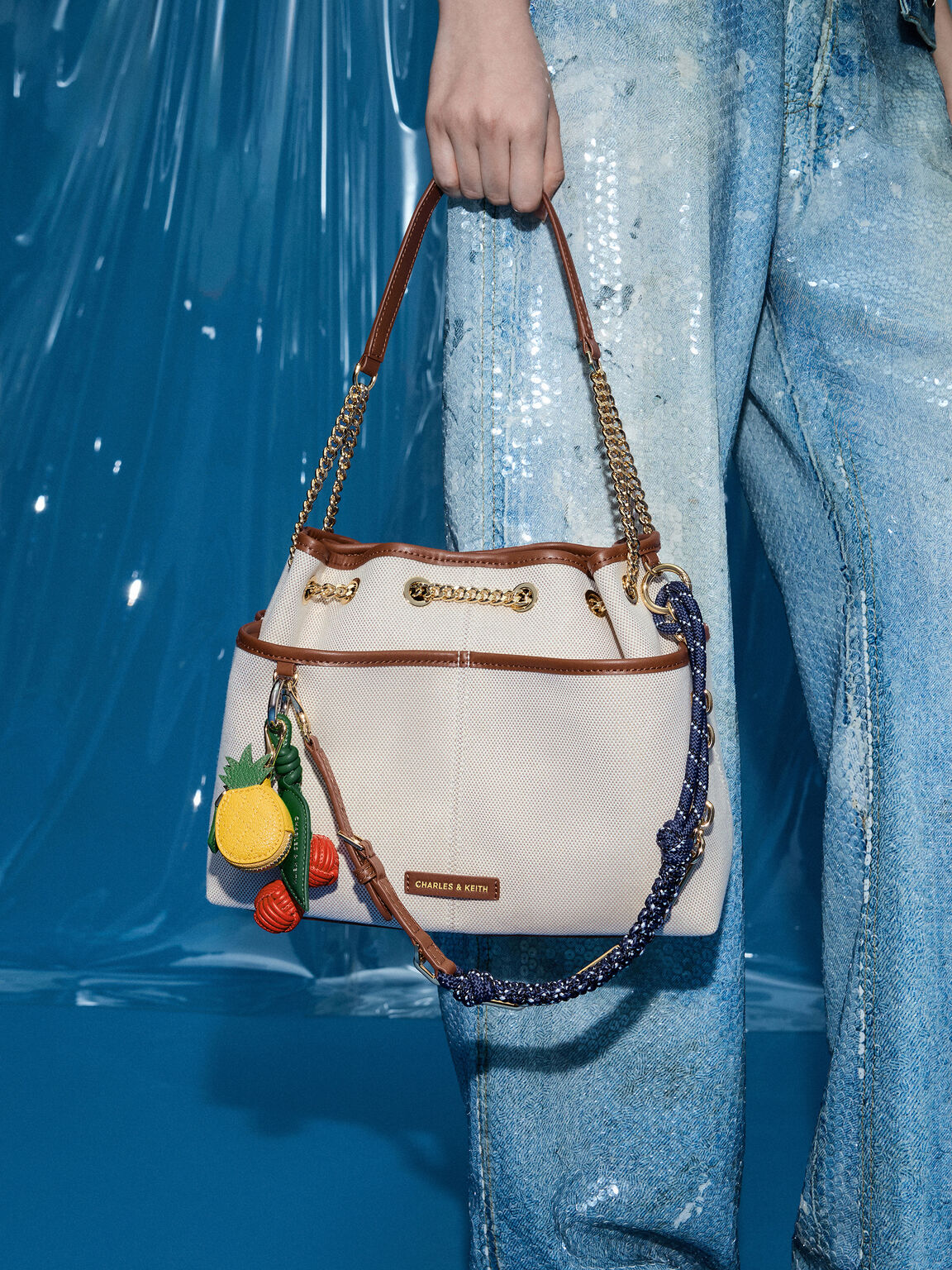 Addison アディソン キャンバスノットロープトートバッグ, トープキャンバス, hi-res