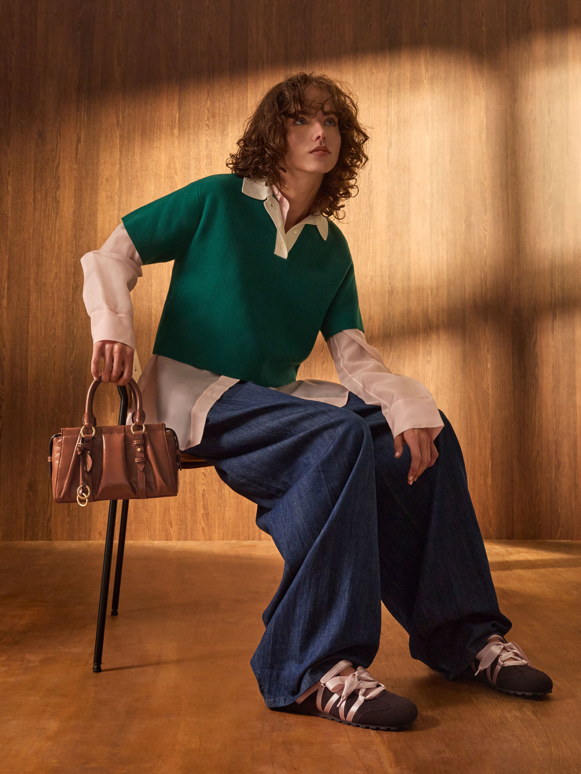 Britton ブリットン ルーシュドトップハンドルトートバッグ