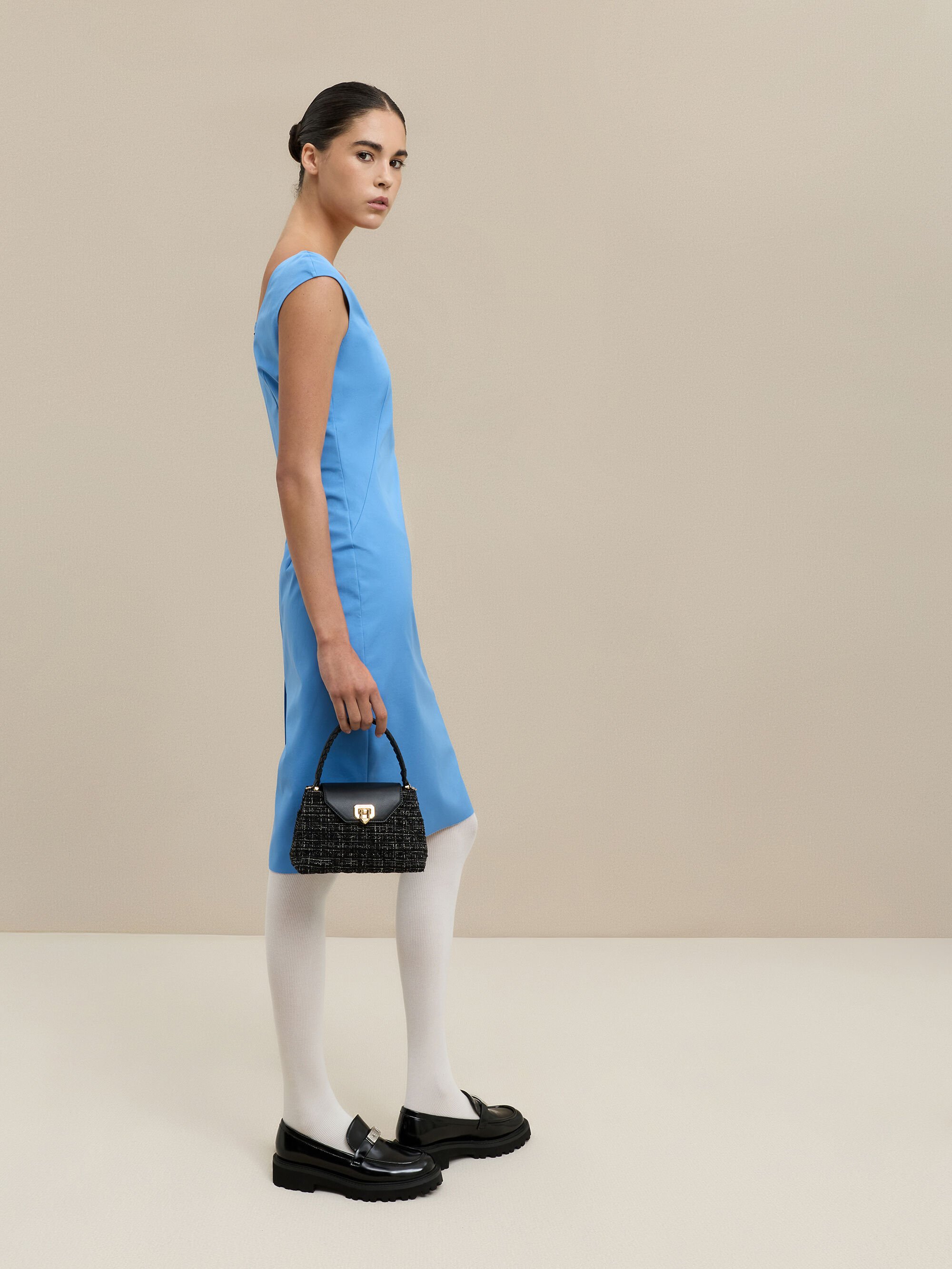 Arwen アルウェン ツイードキルトトップハンドルバッグ