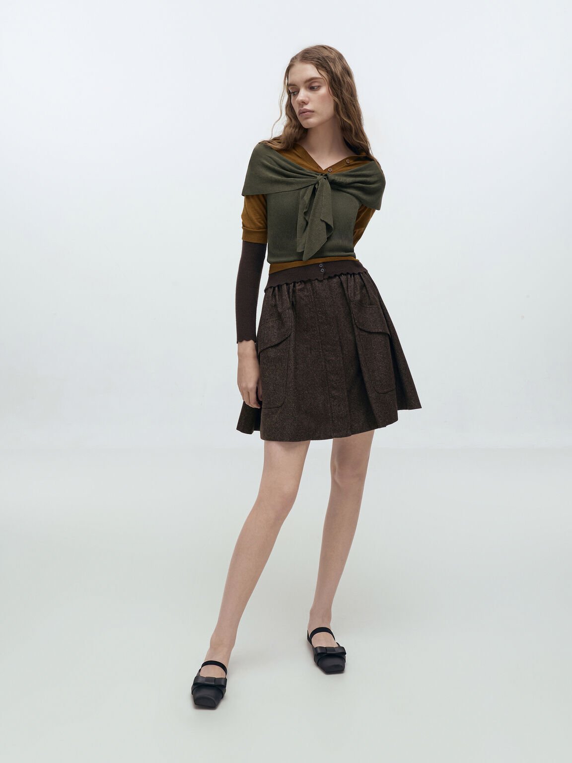 Brantley ブラントリー ボウ ミュール, ブラックテクスチャード, hi-res