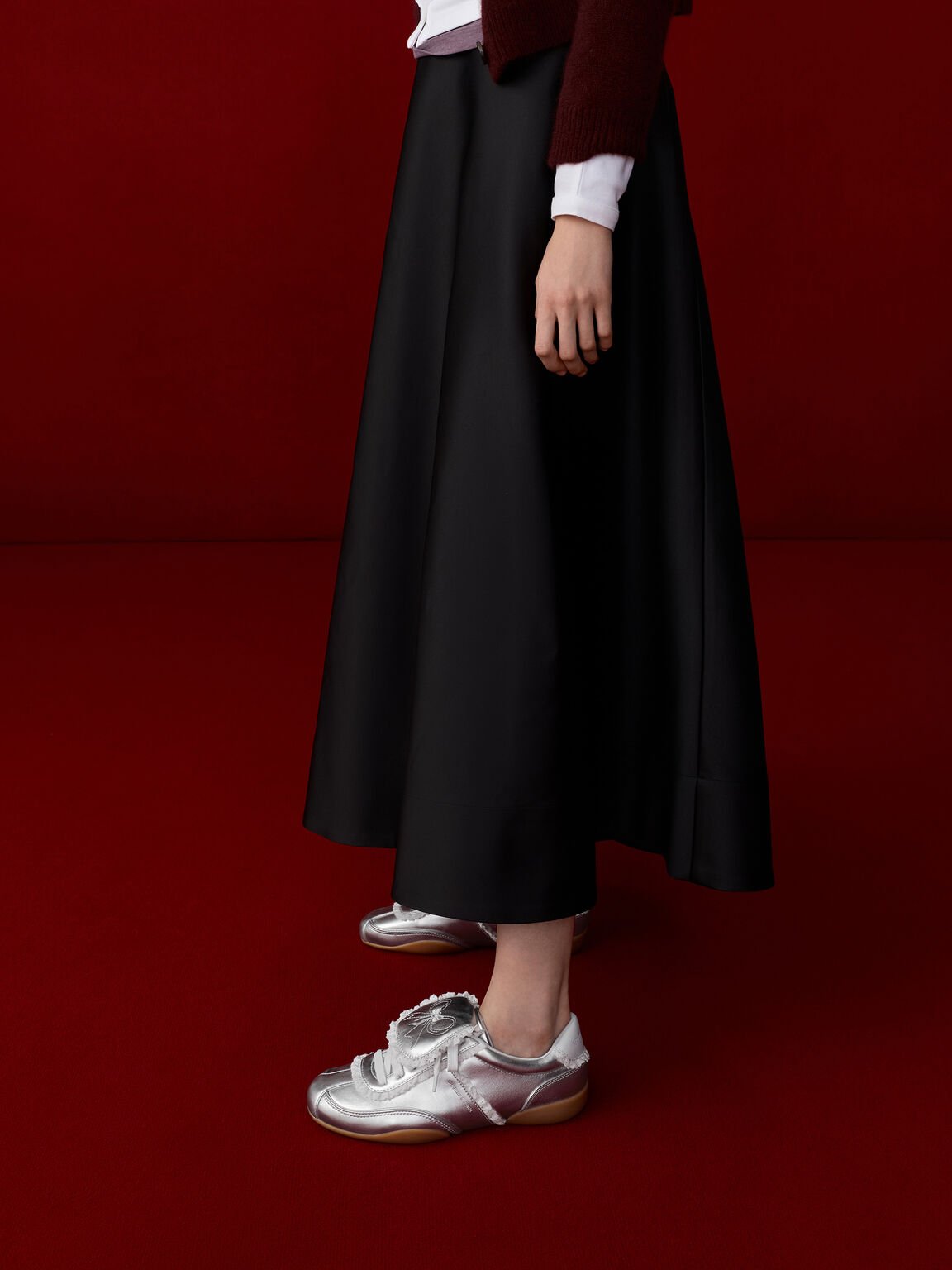 Louise ルーイ レーストリムスニーカー, シルバー, hi-res